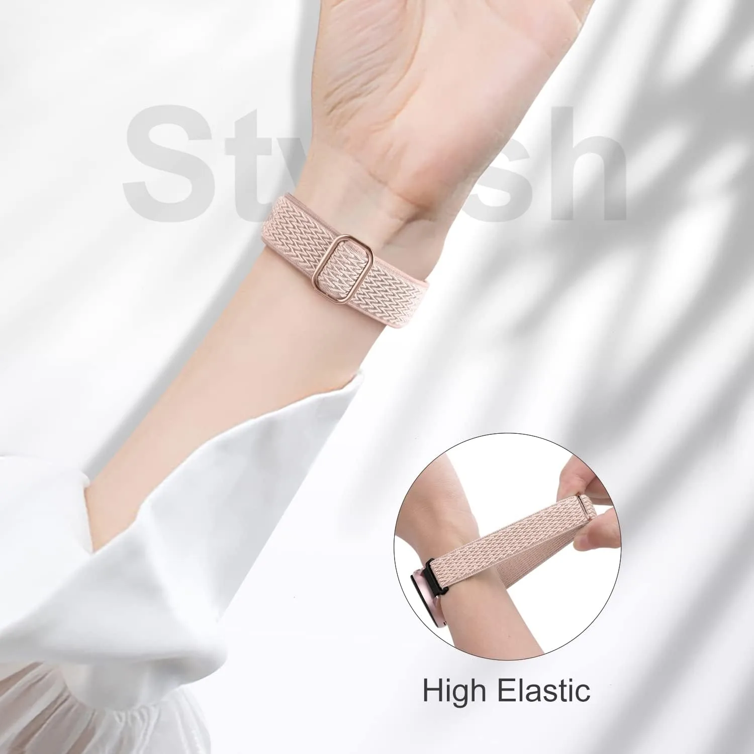 Lerobo Elastic Bands Compatible with Samsung Galaxy Watch 7 6 5 4 40mm 44mm/Watch 6 Classic 43mm 47mm/Watch 4 Classic Band 42mm 46mm/Watch 5 Pro/Active 2,3 Pack Soft Adjustable Nylon Sport Band