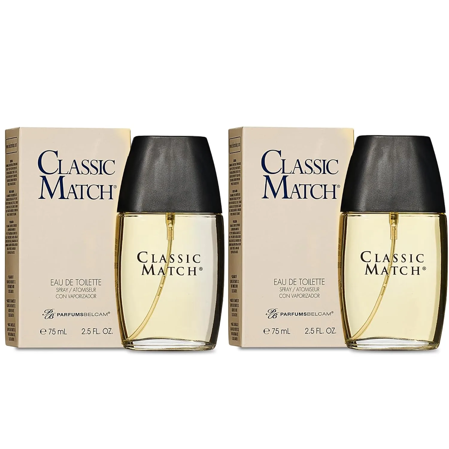 Belcam Beauty Classic Match Eau de Toilette for Men, 2.5 Fl Oz, Pack of 2