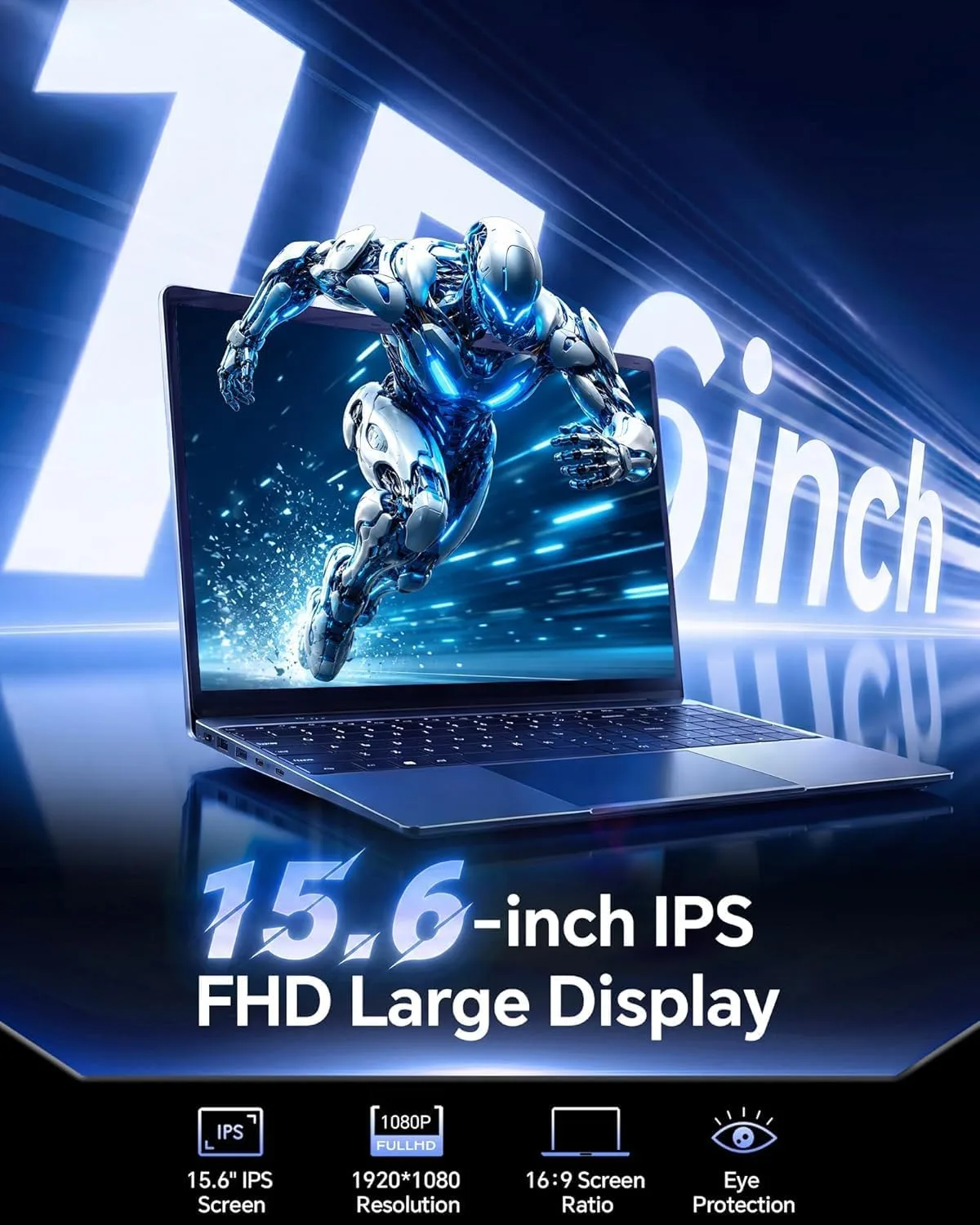 15.6'' AI Laptop with Office 365, 12GB RAM 256GB SSD