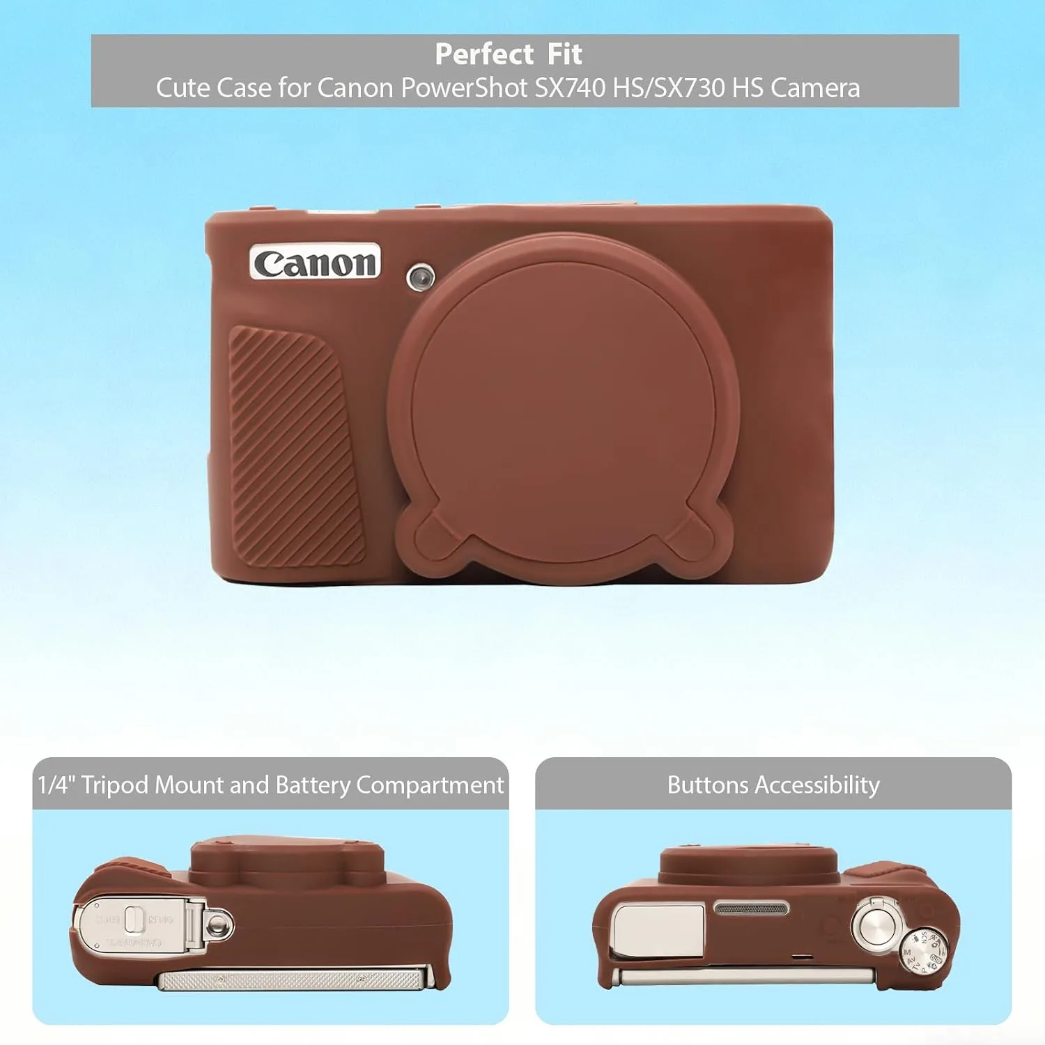 Case for Canon PowerShot SX740 HS, SX730 HS Camera - Dark Brown