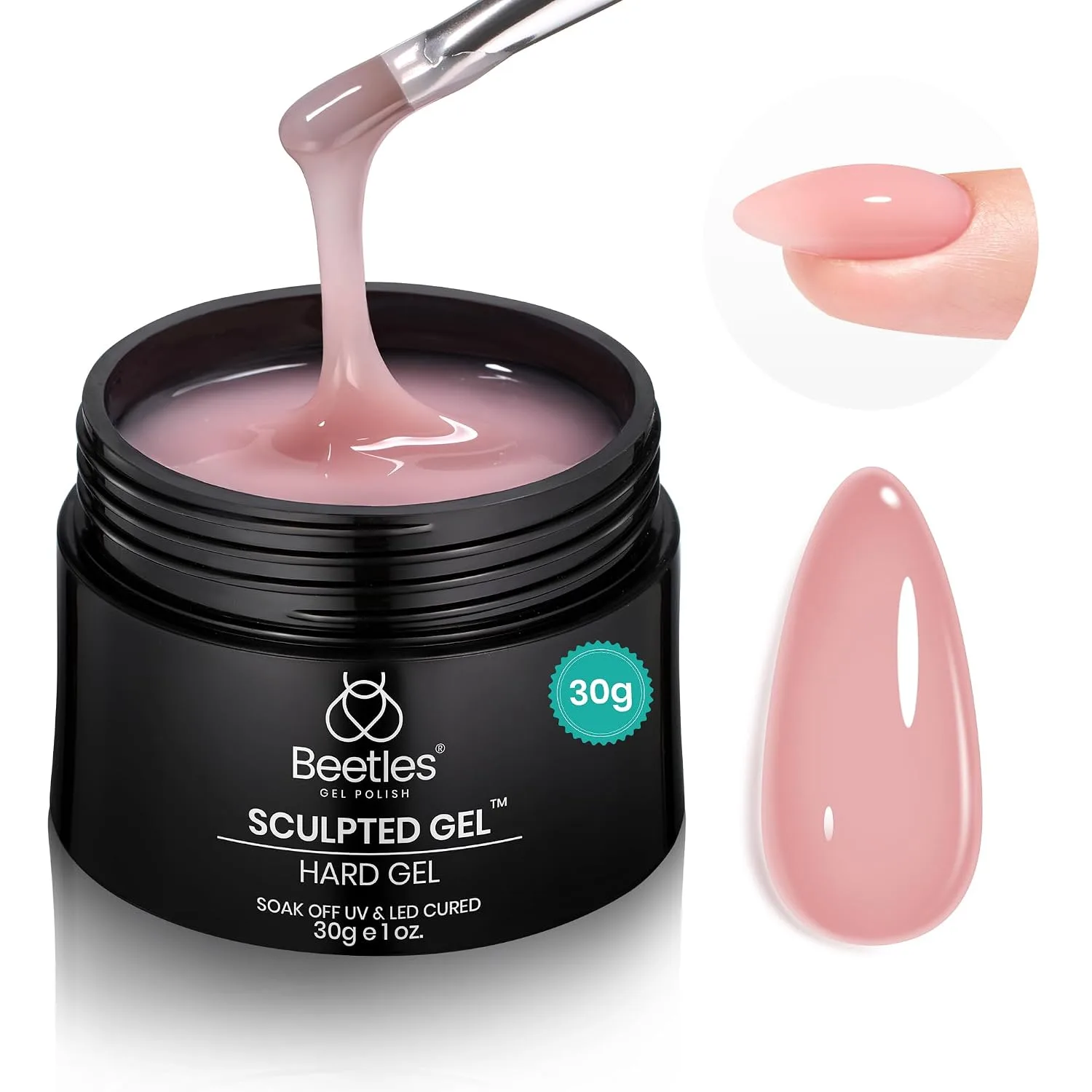 Gel duro para uñas Beetles Rose Pink 30 g