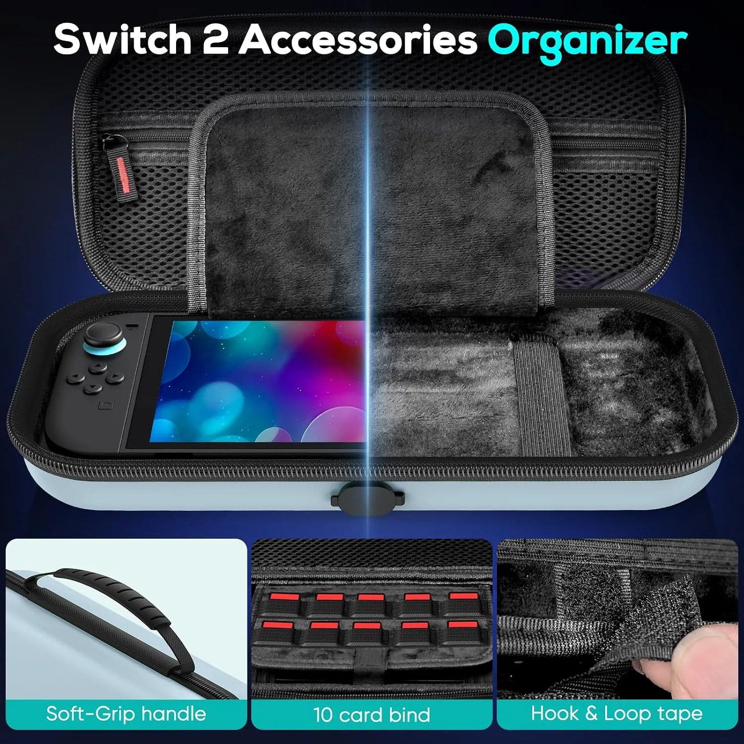 Auarte Switch Case for Switch 2 Console (2025)/OLED, [Charge Inside] Design