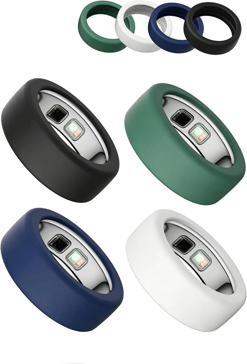(4 Pack) BOVUGAC for OURA Ring5 Silicone Ring Protector Case.(Size:6~9)