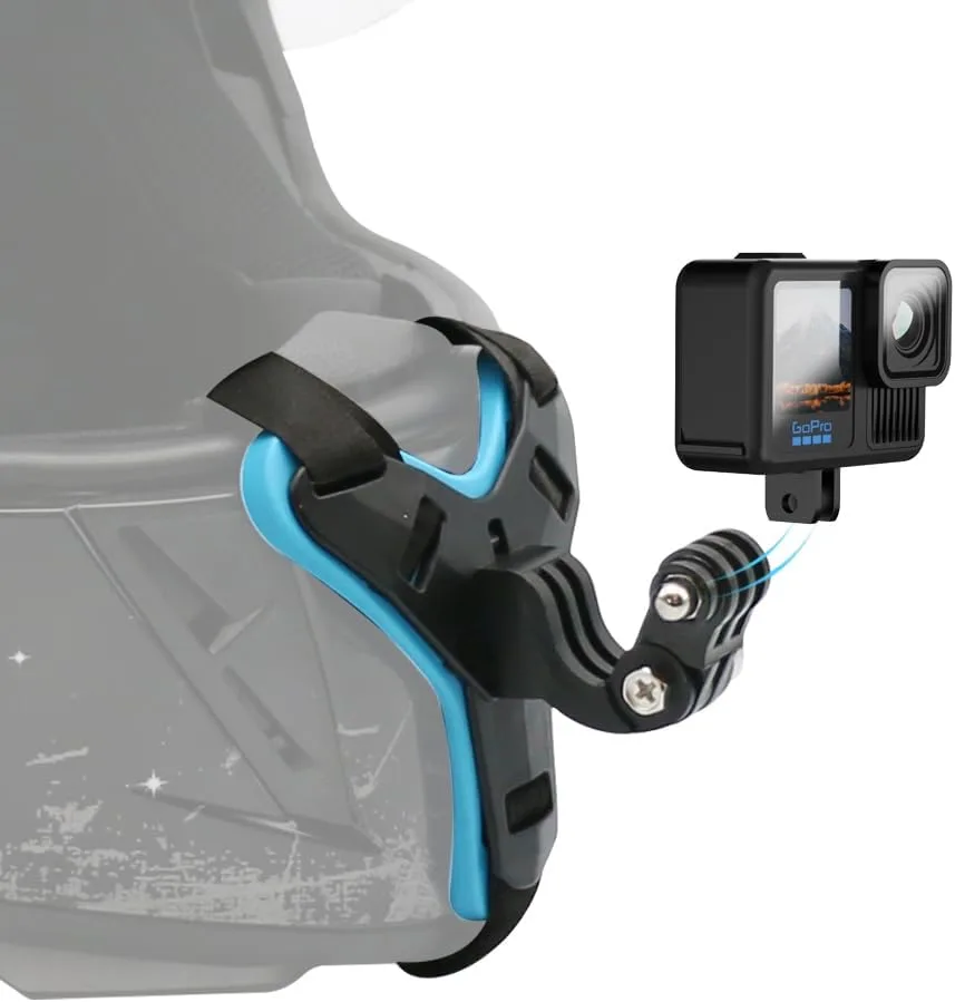 Soporte para casco de motocicleta Surewo para GoPro y cámaras deportivas negro