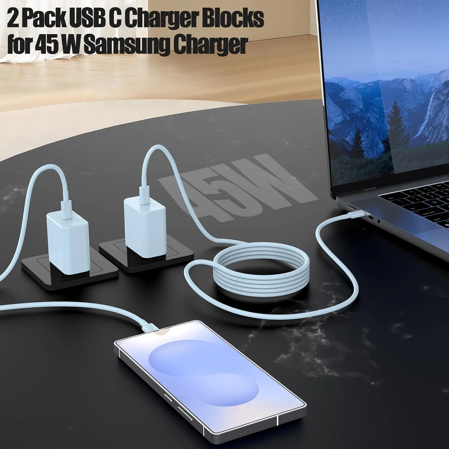 45W iPhone 18 17 16 Pro Max Charger Fast Charging with Type C Fast Cable