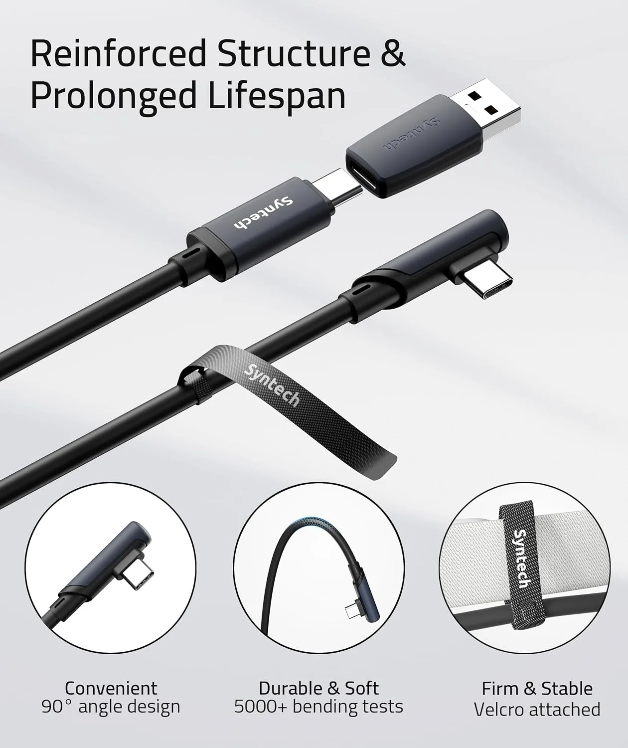 Syntech VR Link Cable 16FT for Meta Quest 3/3S/2, USB 3.0 Adapter