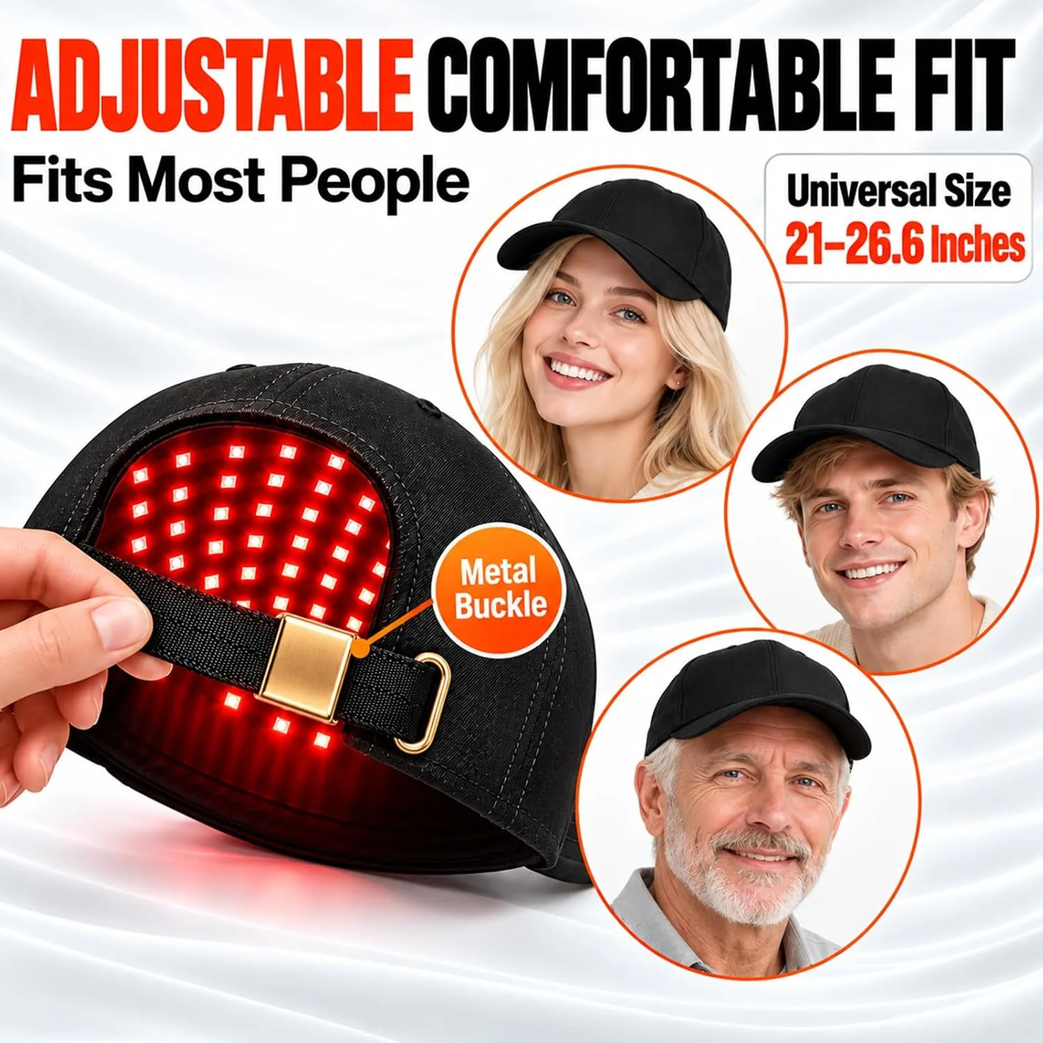 Laser Hair Growth Cap, 650nm LLLT Red Light Therapy Cap, Black
