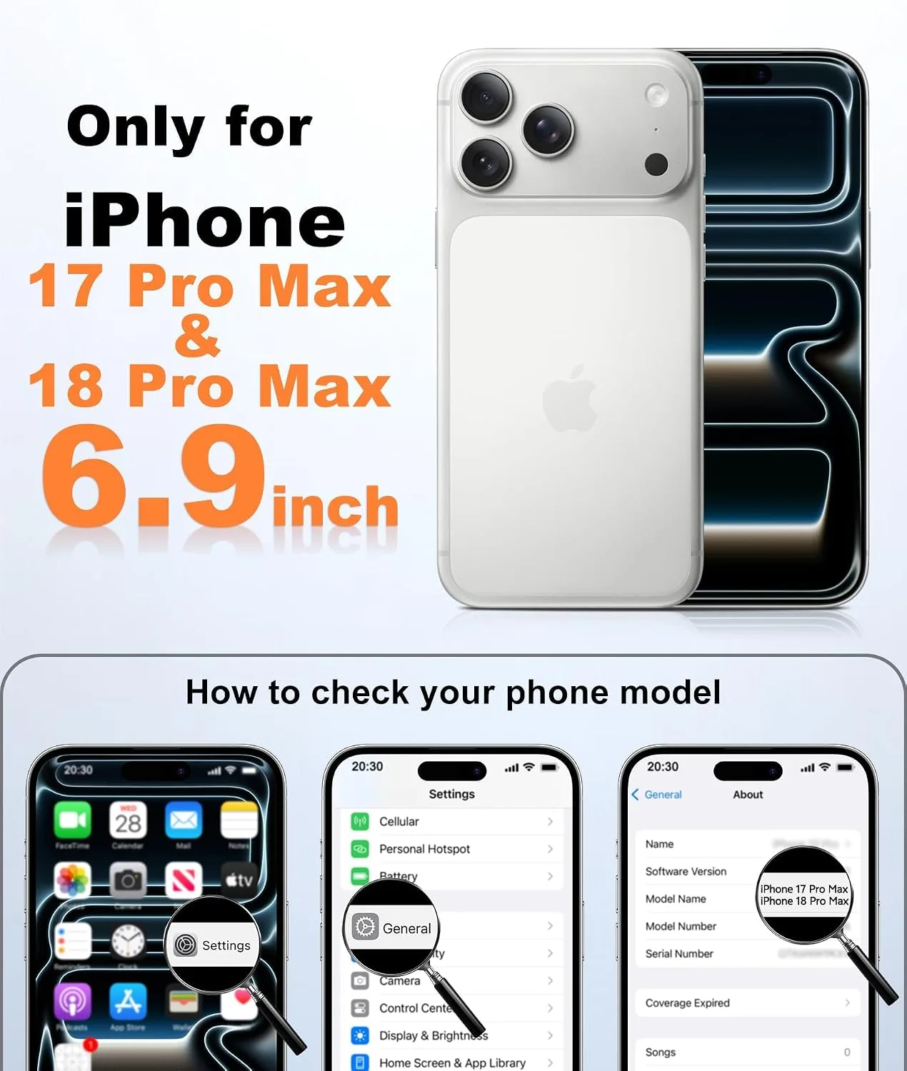 FNTCASE for iPhone 18 Pro Max / 17 Pro Max Case Fit for MagSafe Light Blue