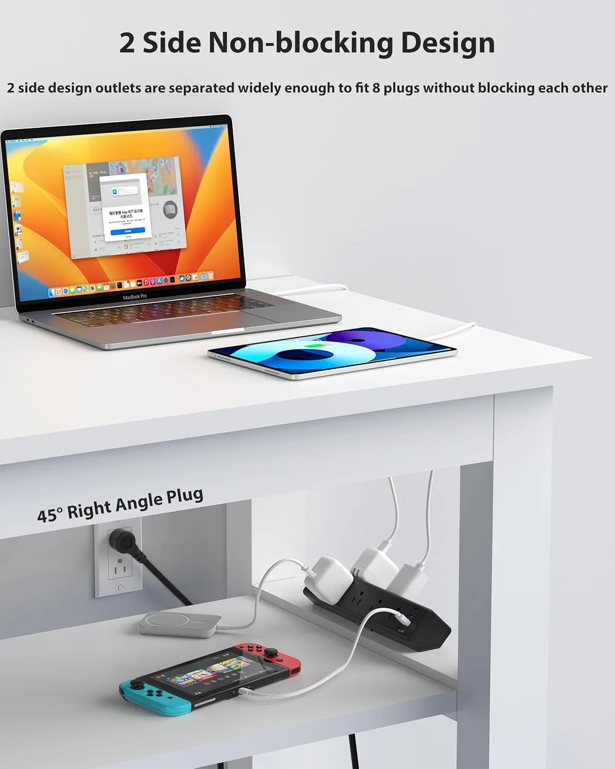 Jgstkcity Desk Clamp Power Strip 40W USB C,8 Outlets,8 USB,6FT,Black