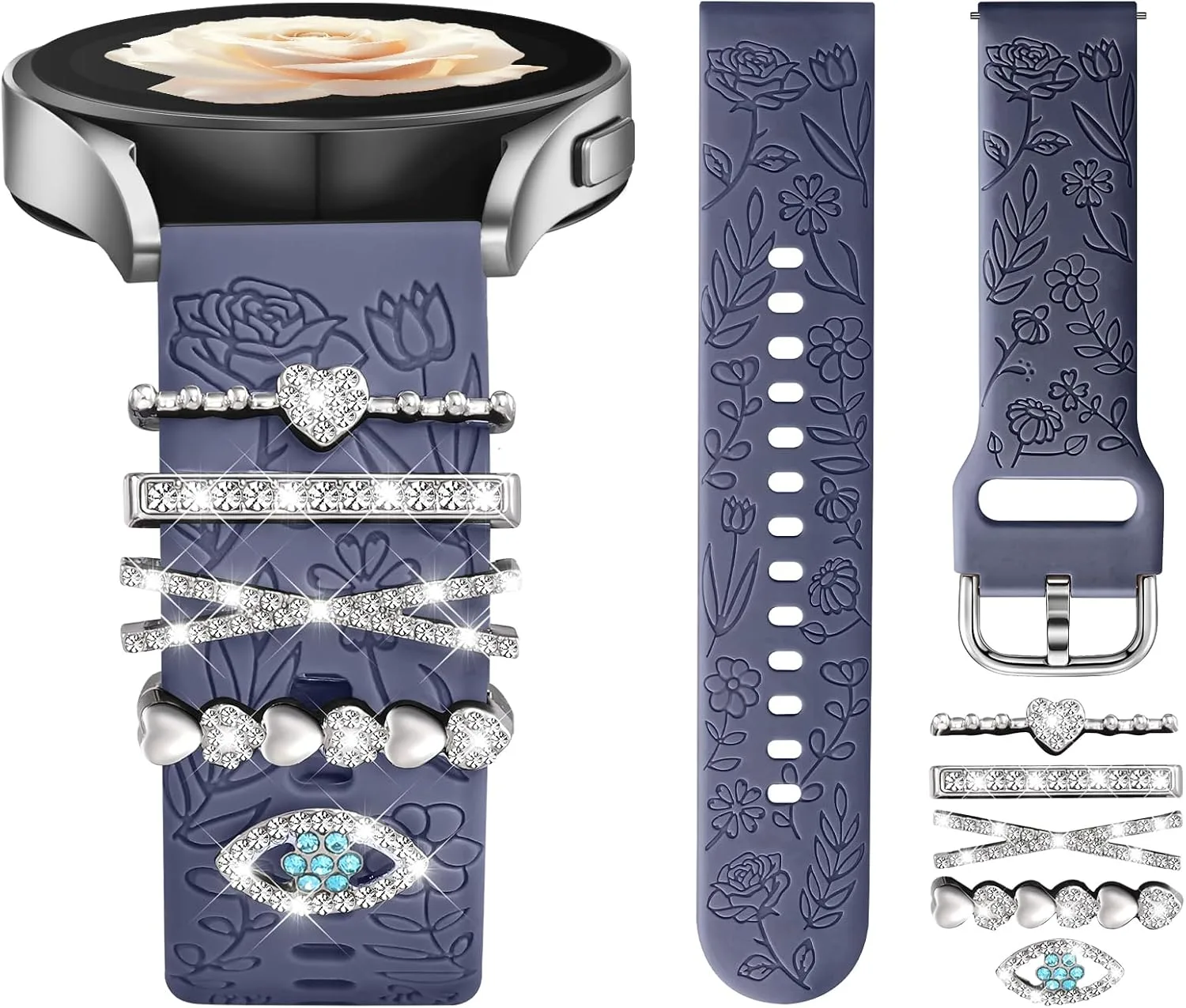 Correa DaQin Flower Engraved compatible con Samsung Galaxy Watch 7