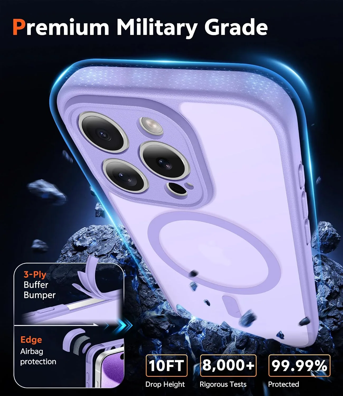 FNTCASE for iPhone 15 Pro Case Compatible with Magsafe Matte Phonecase