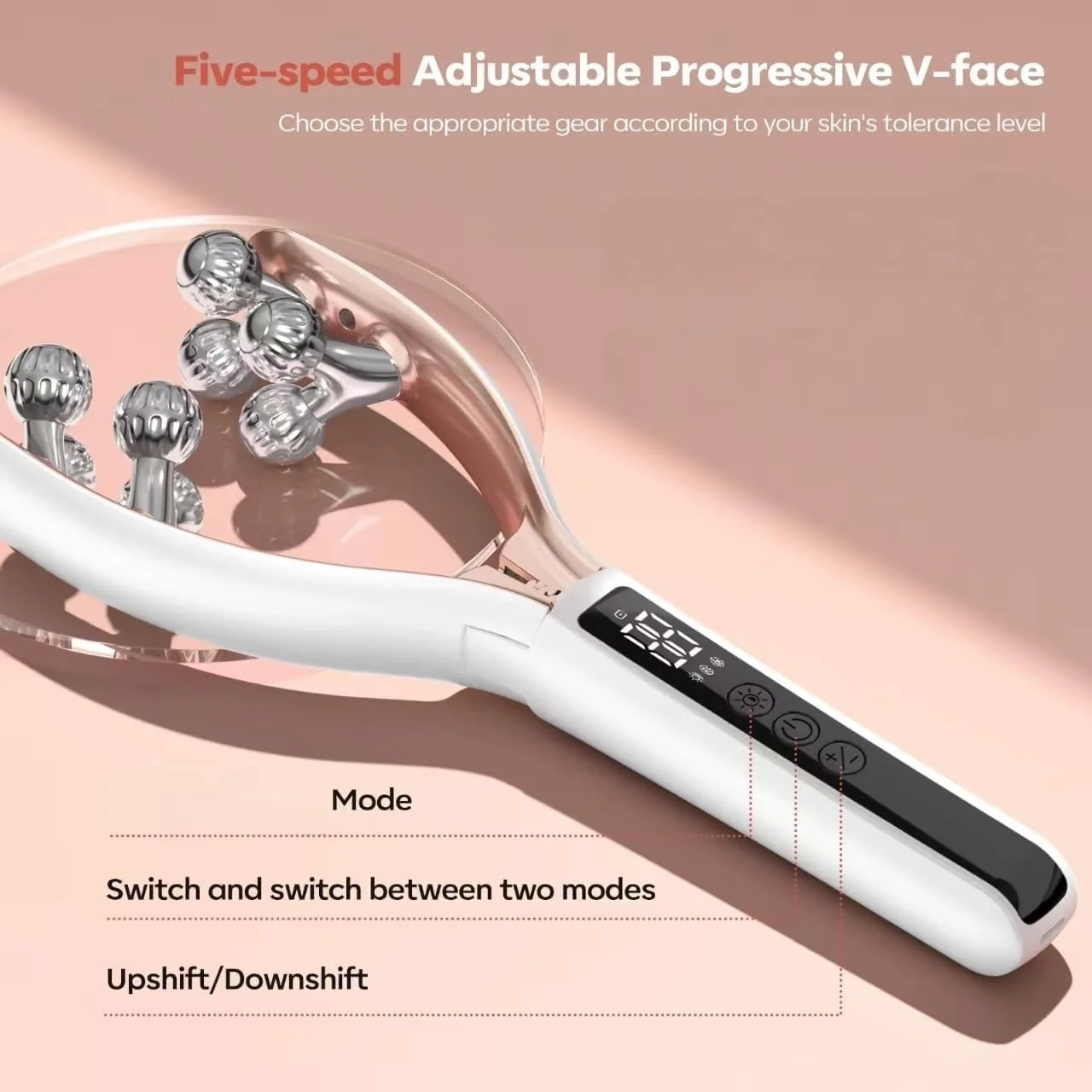 Doge&Vollar Face Roller Massager, Jaw & Tmj Massager for Lymphatic Drainage, Face Sculpting Tool with Vibration & Heating, Relaxation Gift for Home & Travel Use