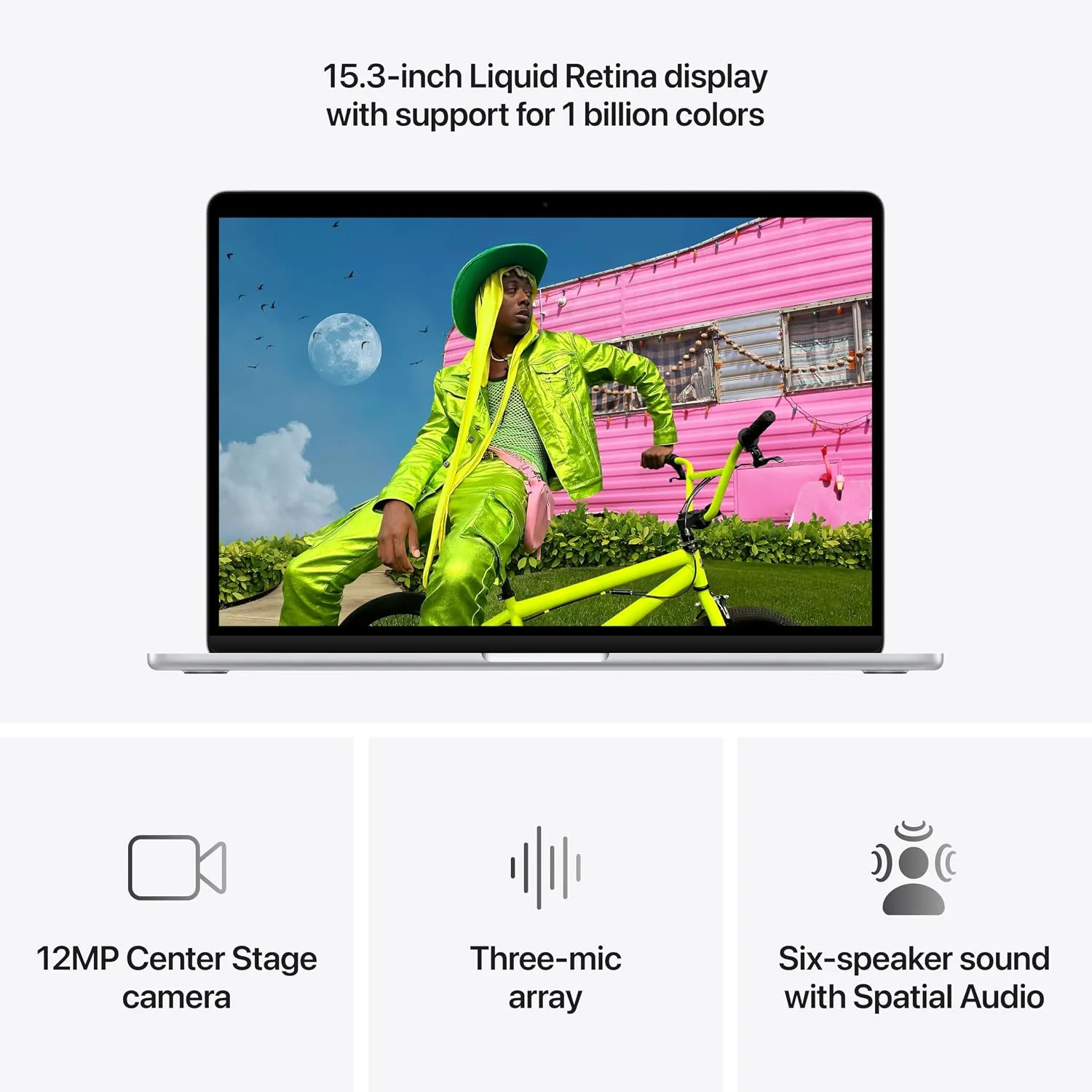 Apple 2026 MacBook Air 15-inch Laptop with M5 chip: Built for AI, 15.3-inch Liquid Retina Display, 16GB Unified Memory, 512GB SSD, 12MP Center Stage Camera, Touch ID, Wi-Fi 7; Silver