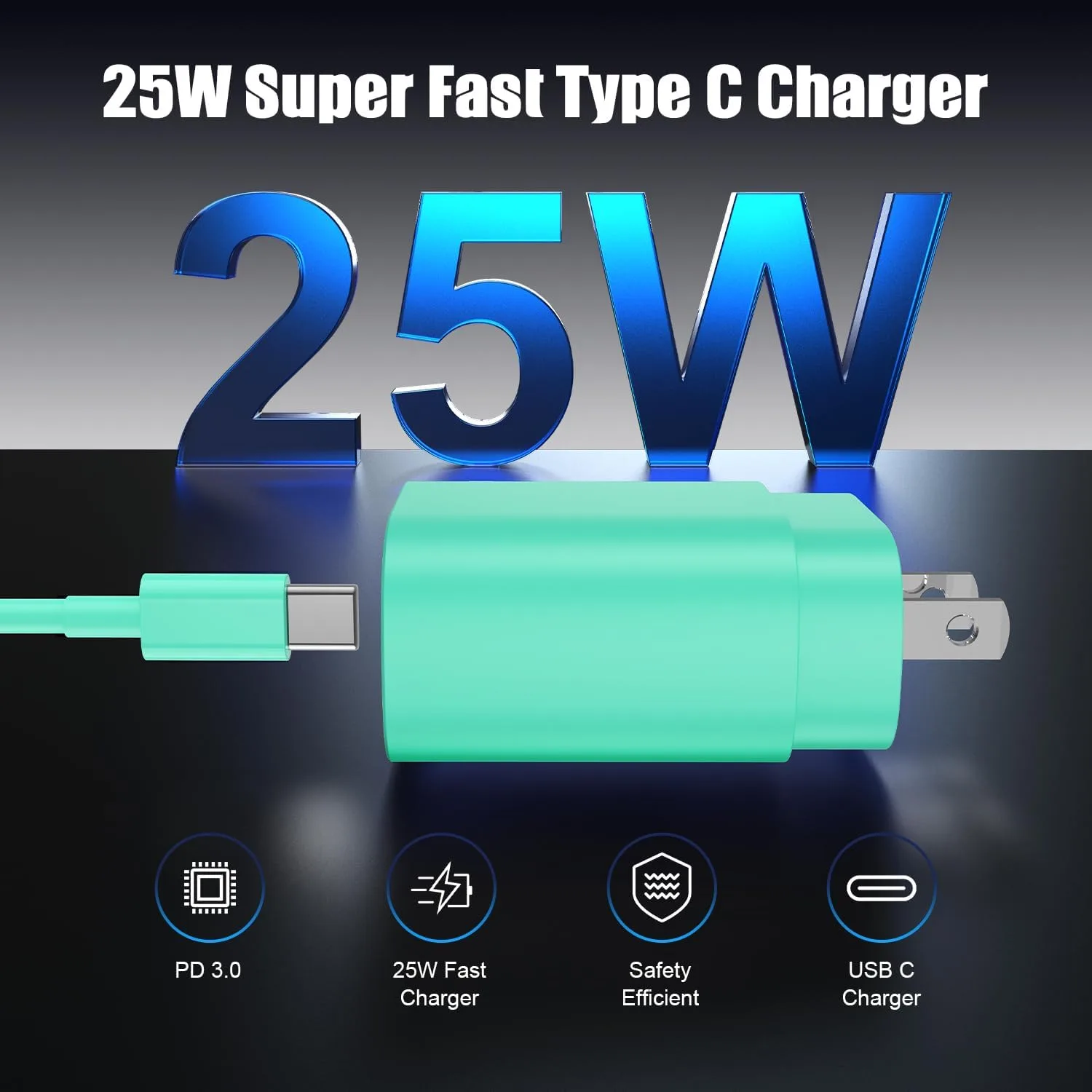 Type C Charger Fast Charging,4Pack 25W Super USB C Fast Charger Block