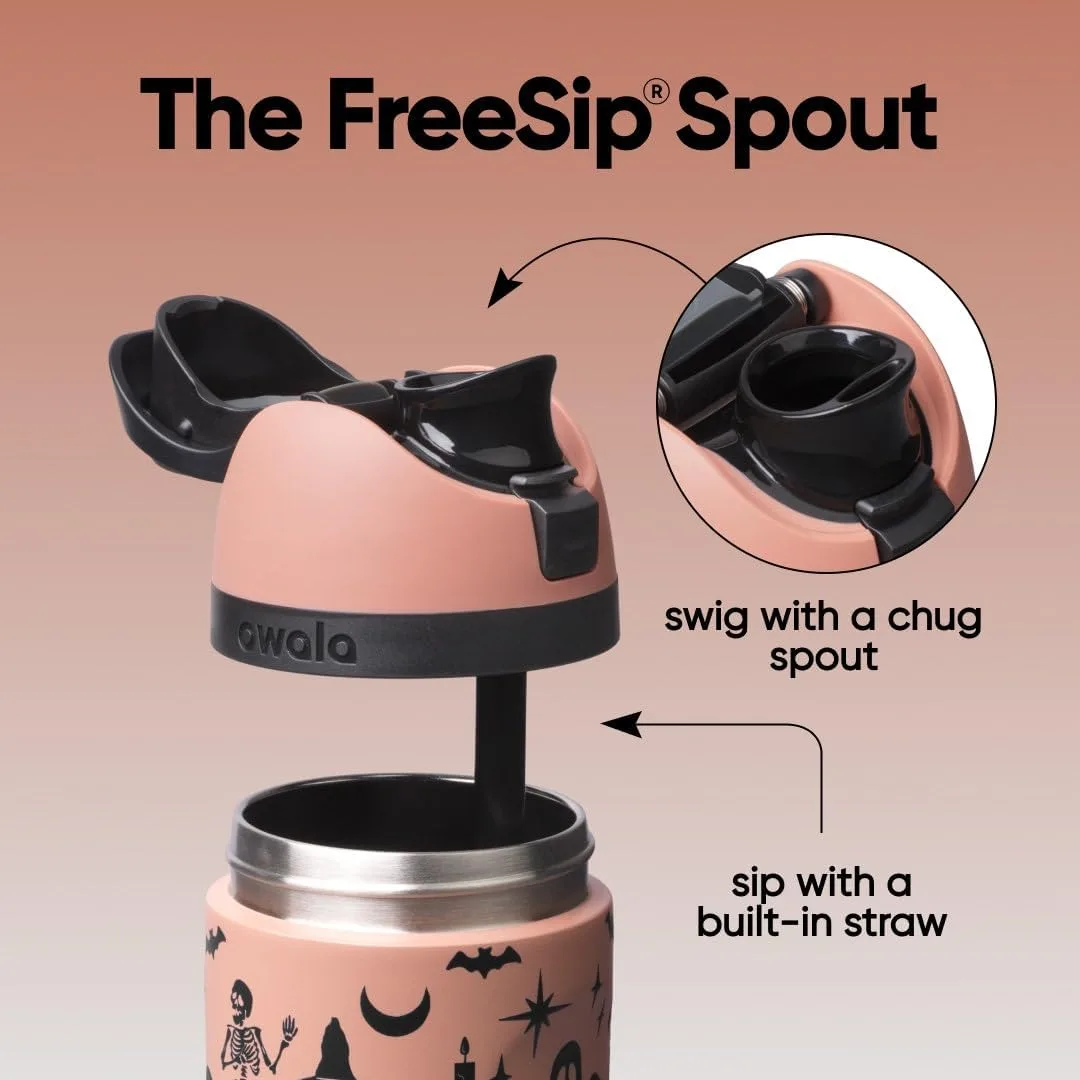 Owala FreeSip Stainless Steel Water Bottle 24 oz Fright & Delight