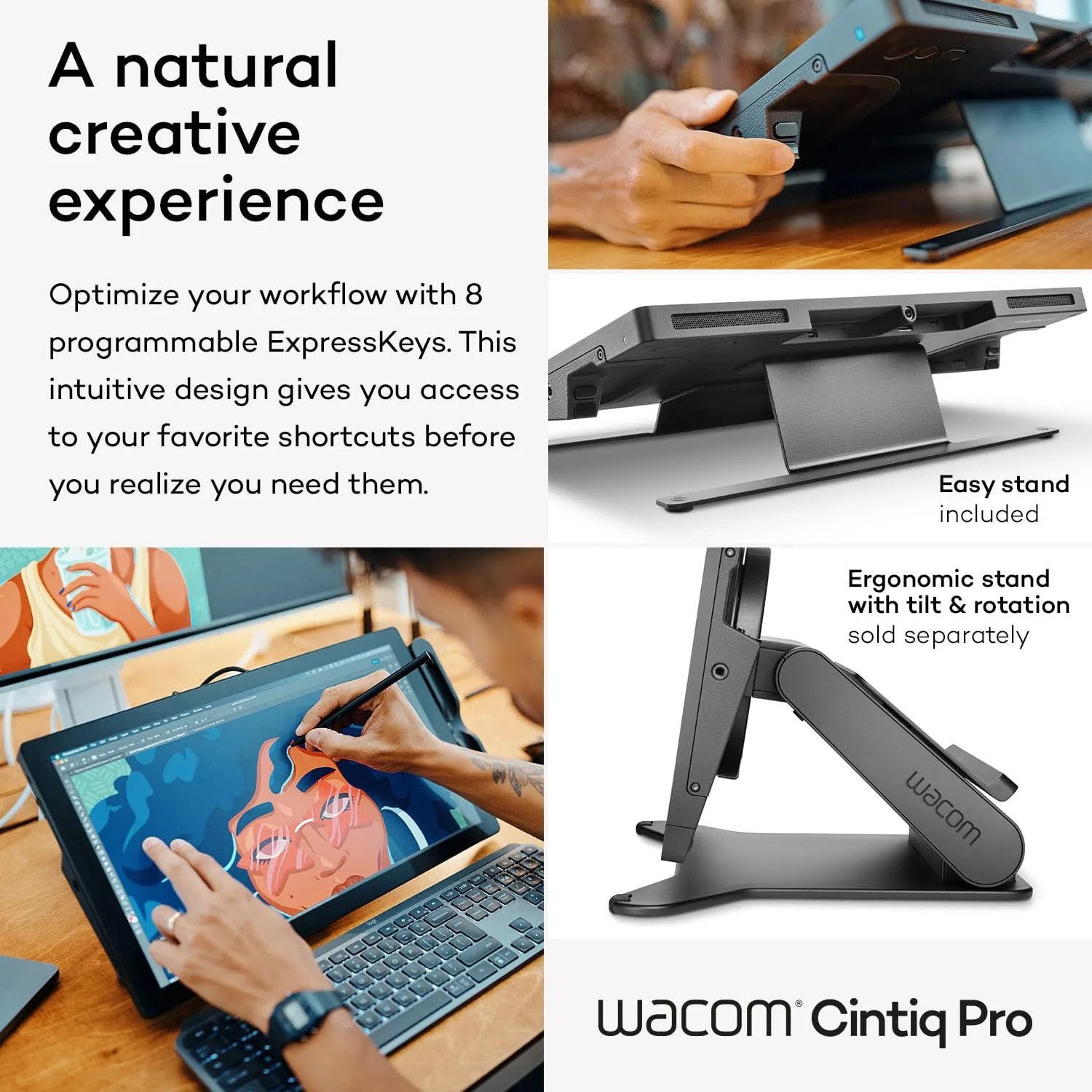 Wacom Cintiq Pro 17, Drawing Tablet with 4K 120 Hz Touchscreen & ProPen 3