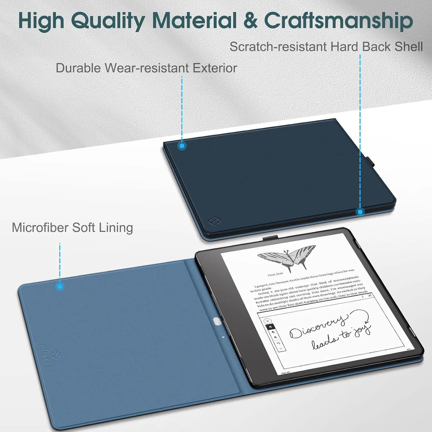 Fintie Slimshell Case for 10.2" Kindle Scribe 2024/2022, Navy