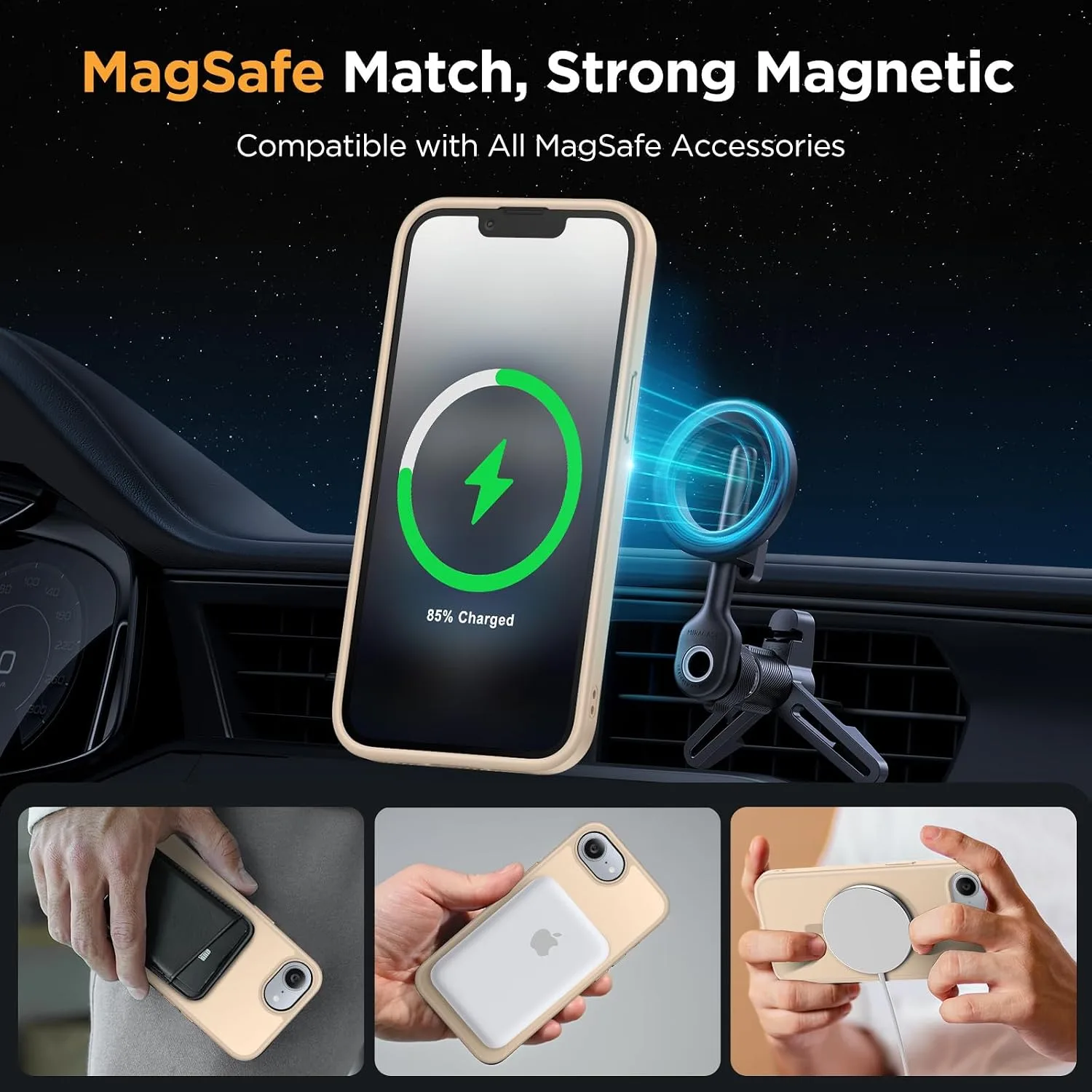 Miracase for iPhone 16e case & iPhone 17e Case for MagSafe [with 2×9H+ Screen Protectors] TOP Military-Grade Protection Shockproof with Velvet Touch for iPhone 16e/17e Phone Case 6.1", Matte Beige