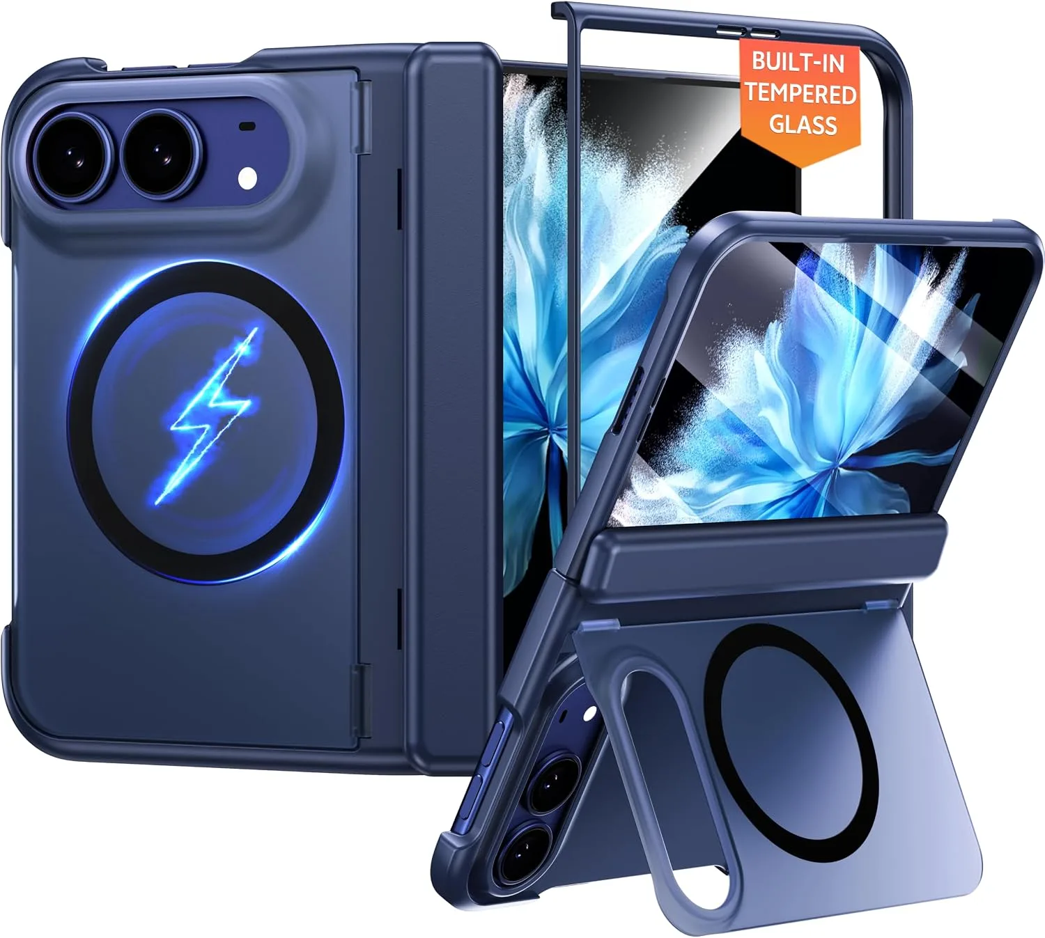 for iPhone Duo Case with Built-in Tempered Glass Screen Protector