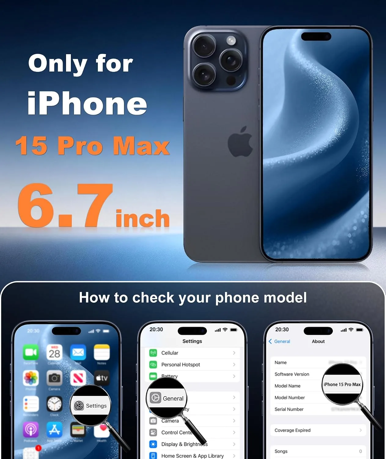 FNTCASE for iPhone 15-Pro Max Case Fit for MagSafe Blue