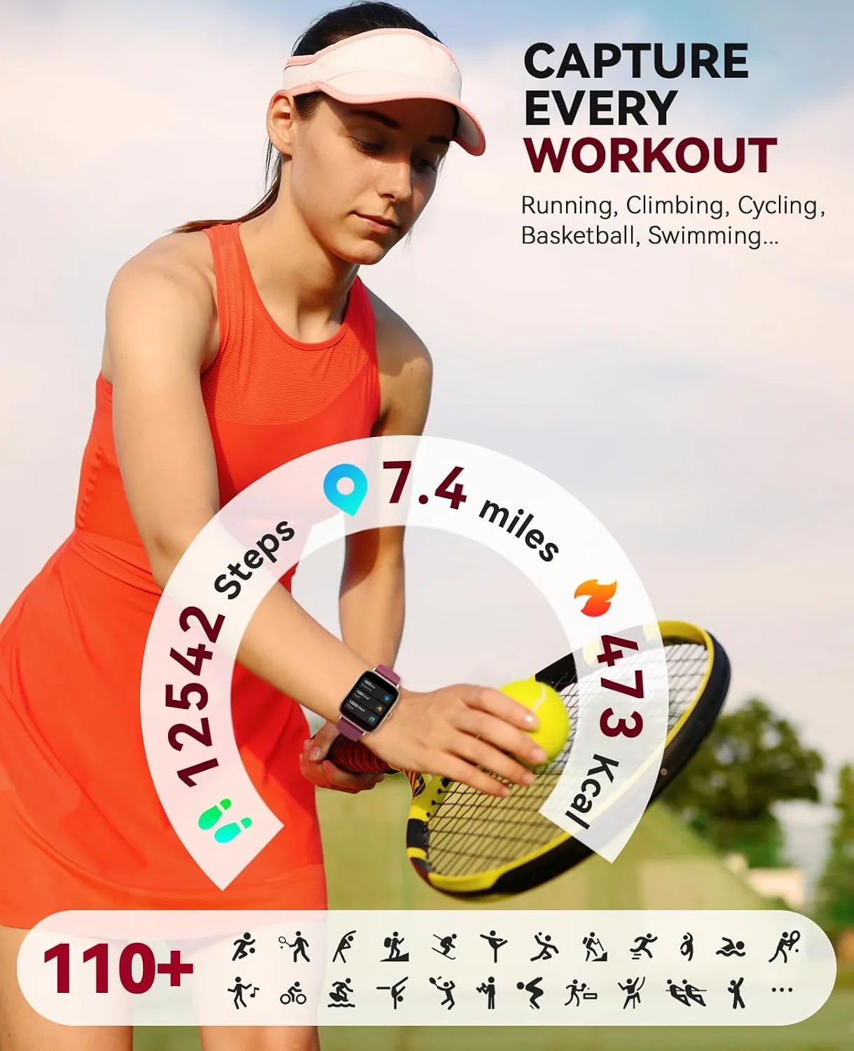 Smart Watch for Women Men- Answer/Make Call, 2025 IP68 Waterproof Fitness Step Sleep Tracker Watch with Monitor Activity Counter Smartwatch for Andriod iPhone iOS Samsung Compatible