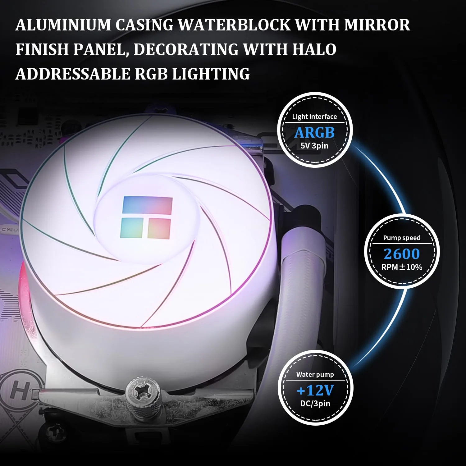Thermalright Aqua Elite 360 White ARGB CPU Water Cooler, with 3 PWM Fans ARGB, 1550RPM Speed,for AMD/AM4/AM5, Intel LGA1851/1150/1151/1155/1156/1200/1700