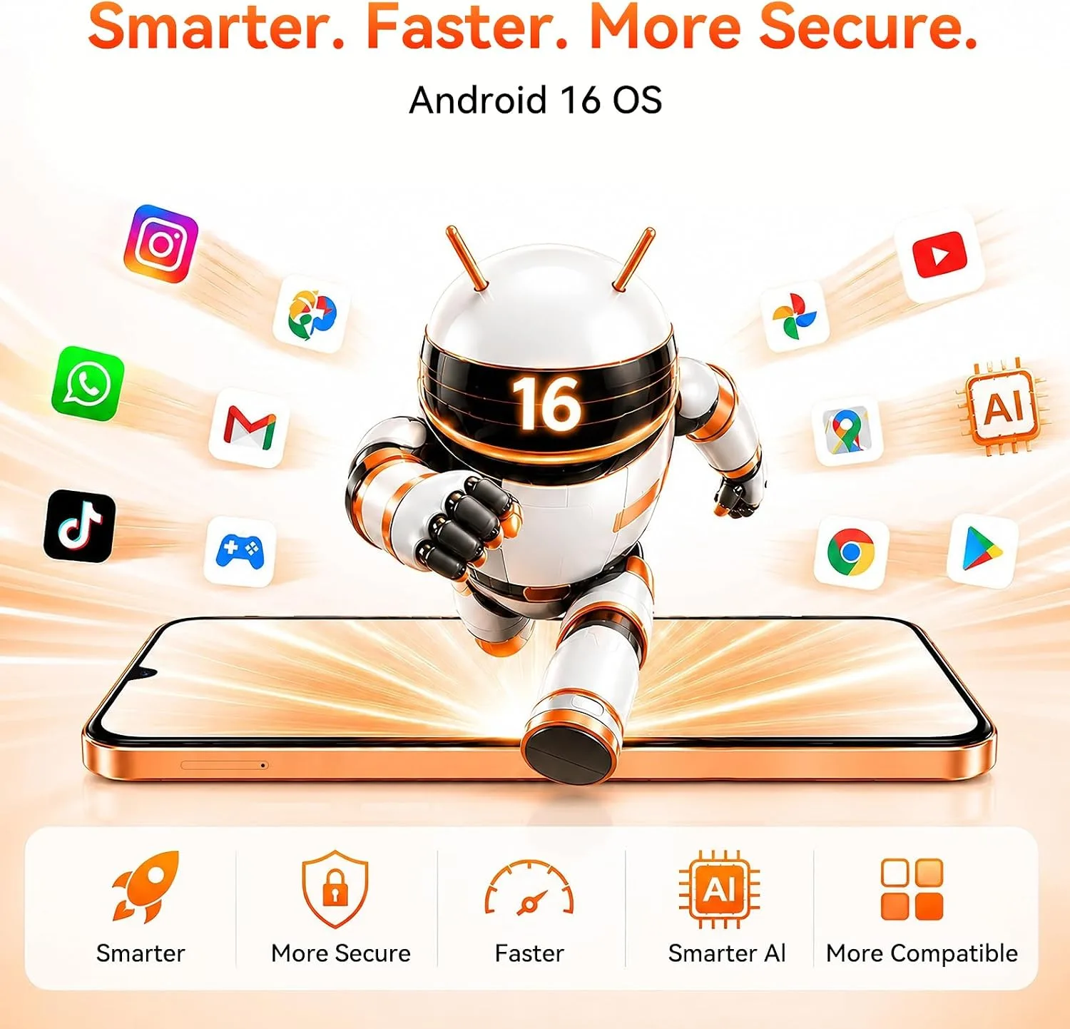 Blackview Wave 10C Android Phone Unlocked 6.88" Large Screen, Android 16 Unlocked Smartphones 16(4+12) GB+128GB/1TB, 32MP+13MP, Dual SIM/Face ID/GPS/OTG, Only for T-Mobile, Black
