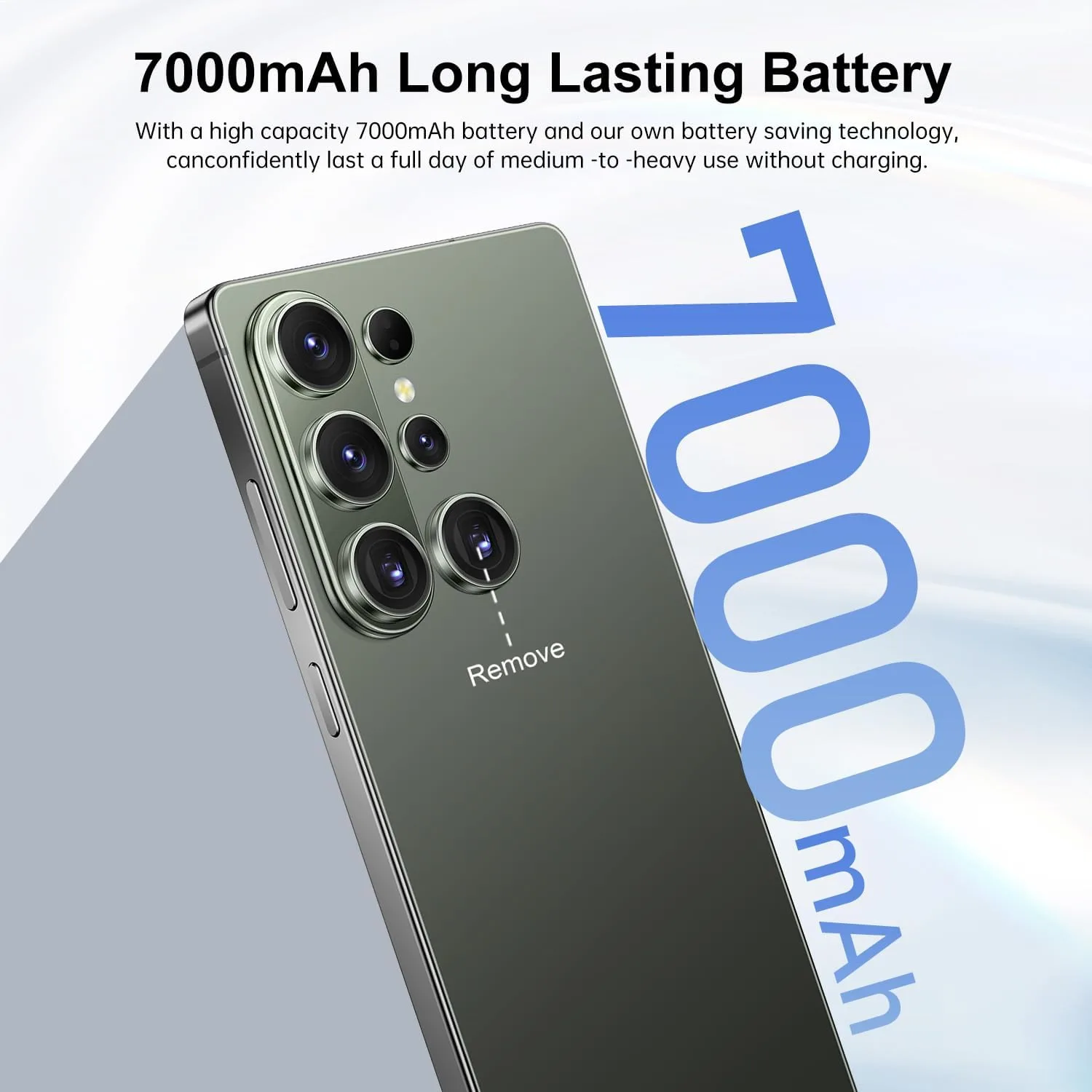 Huness S26 Ultra Unlocked Phone,Built in Pen The Phone,Cell Phone Battery 7000mAh 6.99" HD Screen,Android 15 16+512GB Smartphone,Dual SIM/5G/Face ID/Fingerprint Lock/GPS (Green)