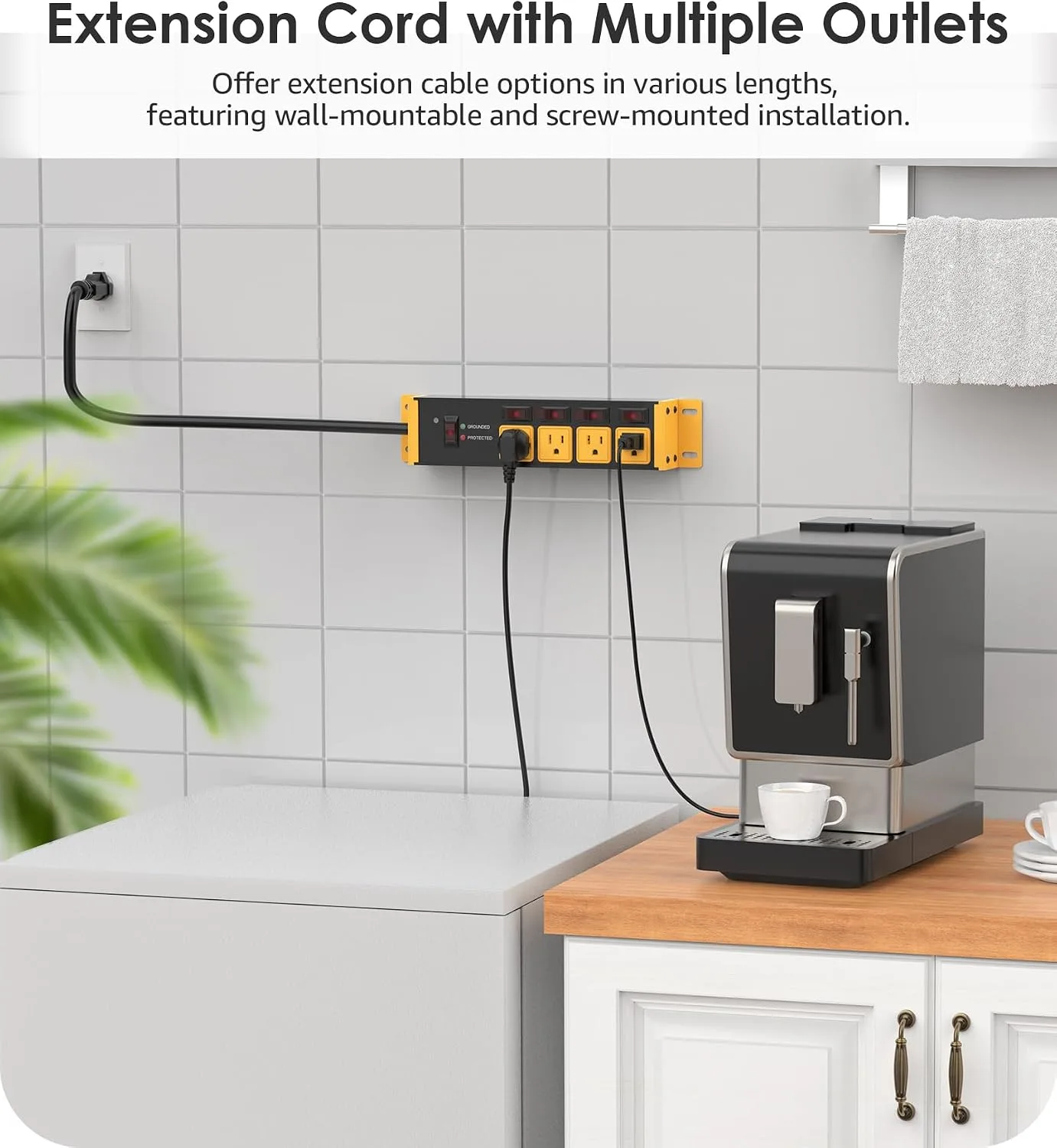 CCCEI 12 Gauge Heavy Duty Surge Protector, Yellow, 6FT, 1