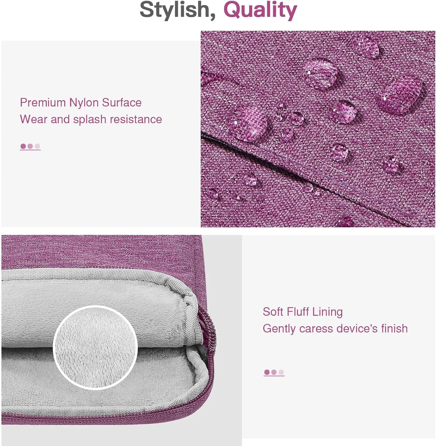 MoKo Padded Ereader Sleeve Case for 6-7 inch Ereader Tablet Bag Protective Cover Pouch with a Carabiner, Compatible with 7" Colorsoft Signature Edition 2024, Purple