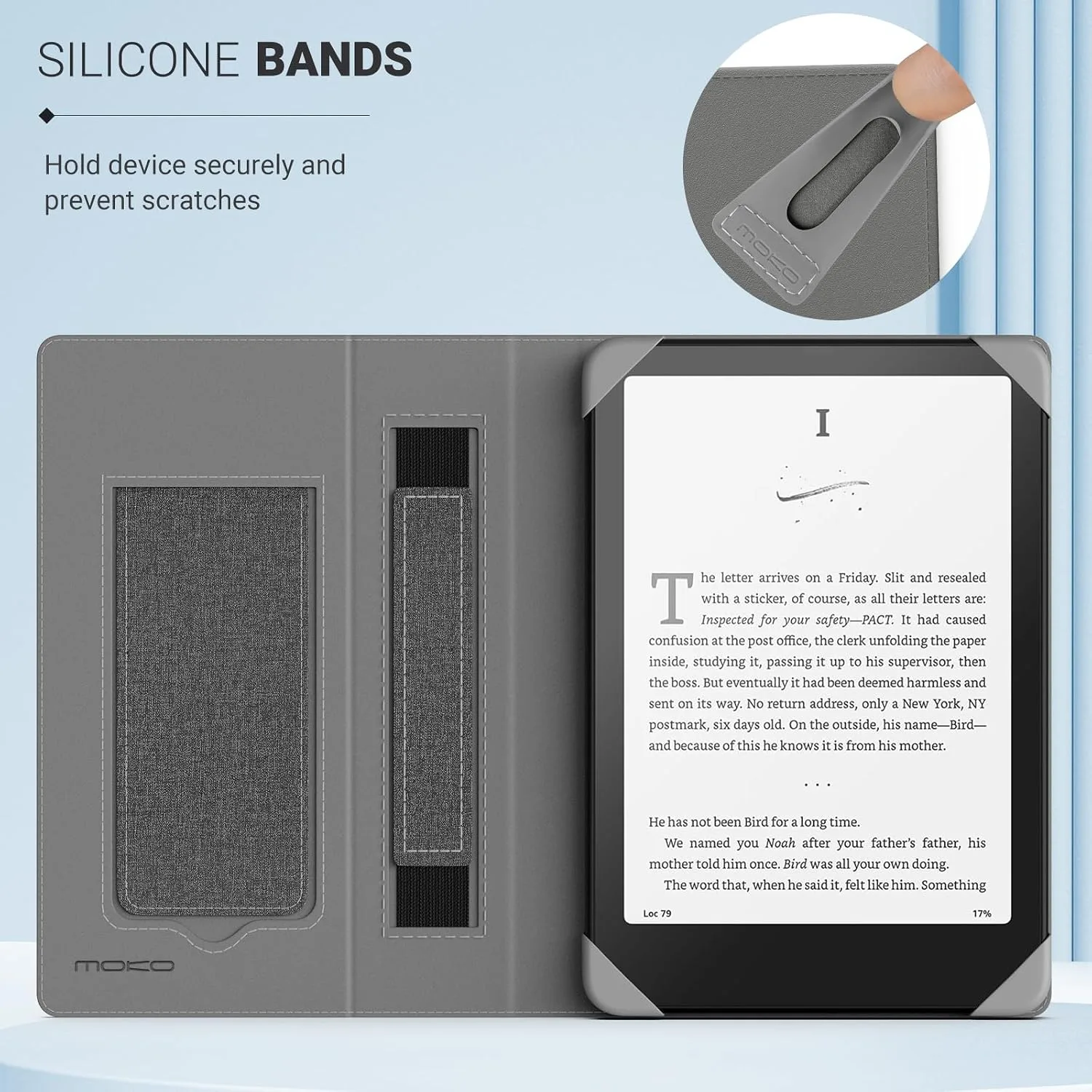 MoKo Universal Case for 6.8,7 Inch Paperwhite eReaders&Tablets,Gray/Black