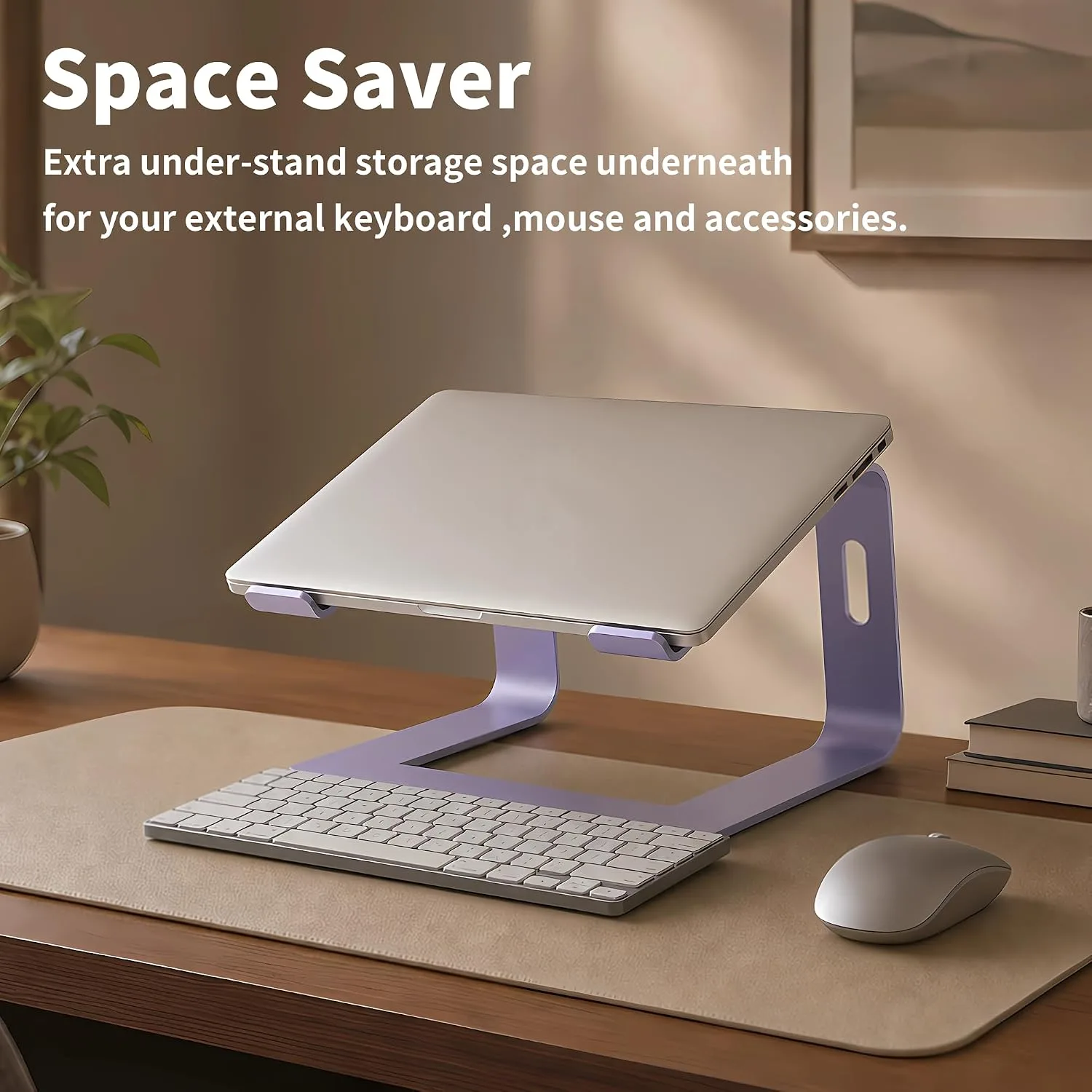 Orionstar Ergonomic Laptop Stand, Aluminum Riser, 10-15.6",Purple