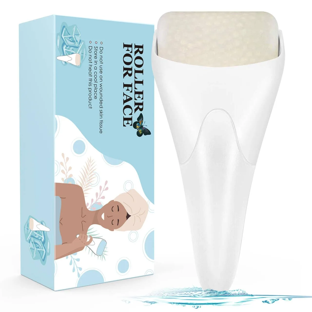 Fronnor Ice Roller for Face,Eyes,Facial Massager Tool,Soothing Skin Care Tool,Cooling Skincare Device for Puffiness,At-Home Spa Gift for Women(White)