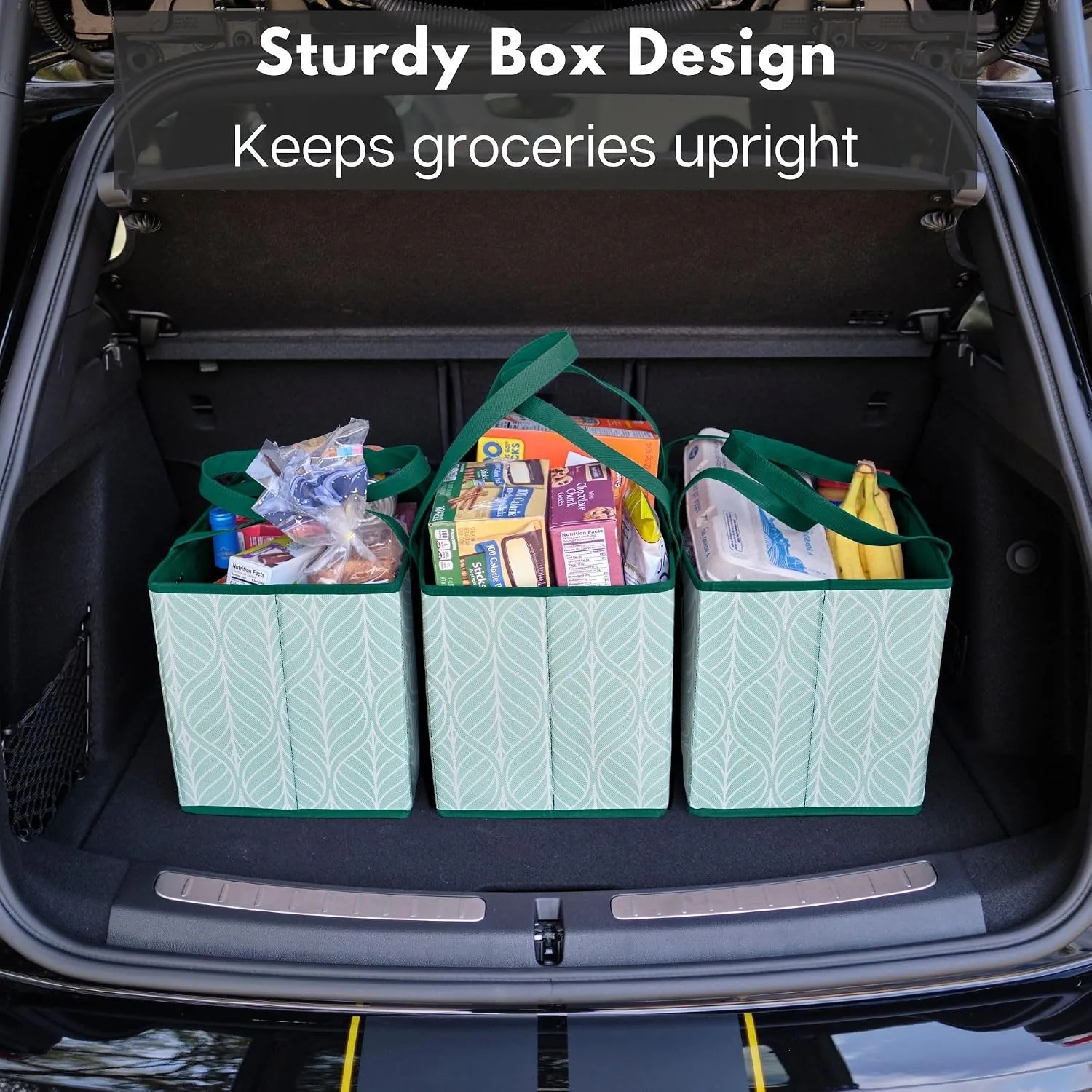 Reusable Grocery Bags (3 Pack) – Heavy Duty Reusable Shopping Bags, Green