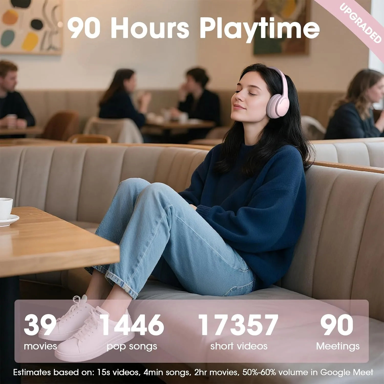 DOQAUS Bluetooth Headphones Over Ear, Headphones Wireless, APP Control