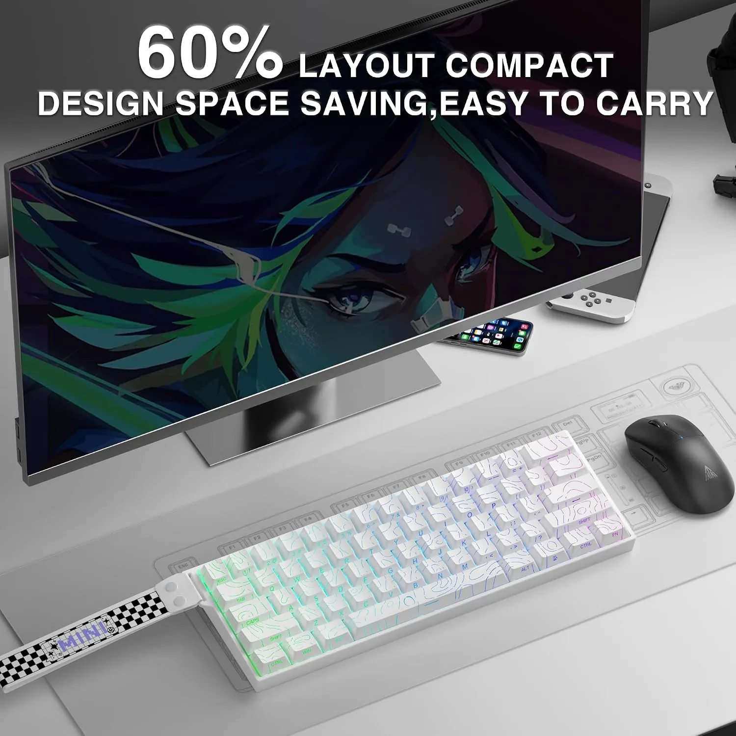 Aula MINI60 HE MAX Wireless Gaming Keyboard 60% Magnetic Switch Keyboard