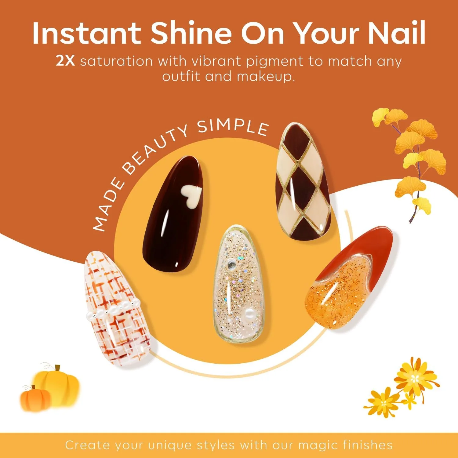 modelones Gel Nail Polish Set Glitter Nude 6Colors Burgundy Brown Caramel