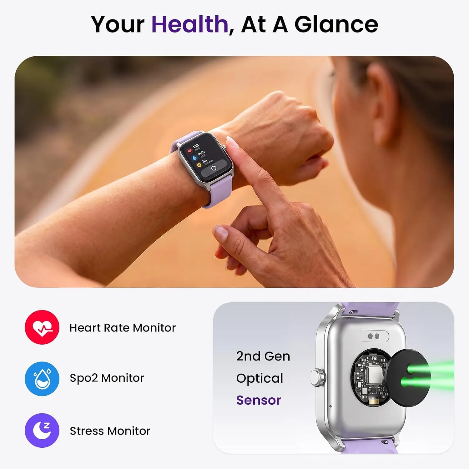 Fitpolo Smart Watches for Women Men, Alexa Built-in 1.8" Fitness Tracker Watch for Android iOS, Waterproof Activity Trackers with 100 Sports, GPS via Phone, Heart Rate Sleep SpO2 Monitor - Purple