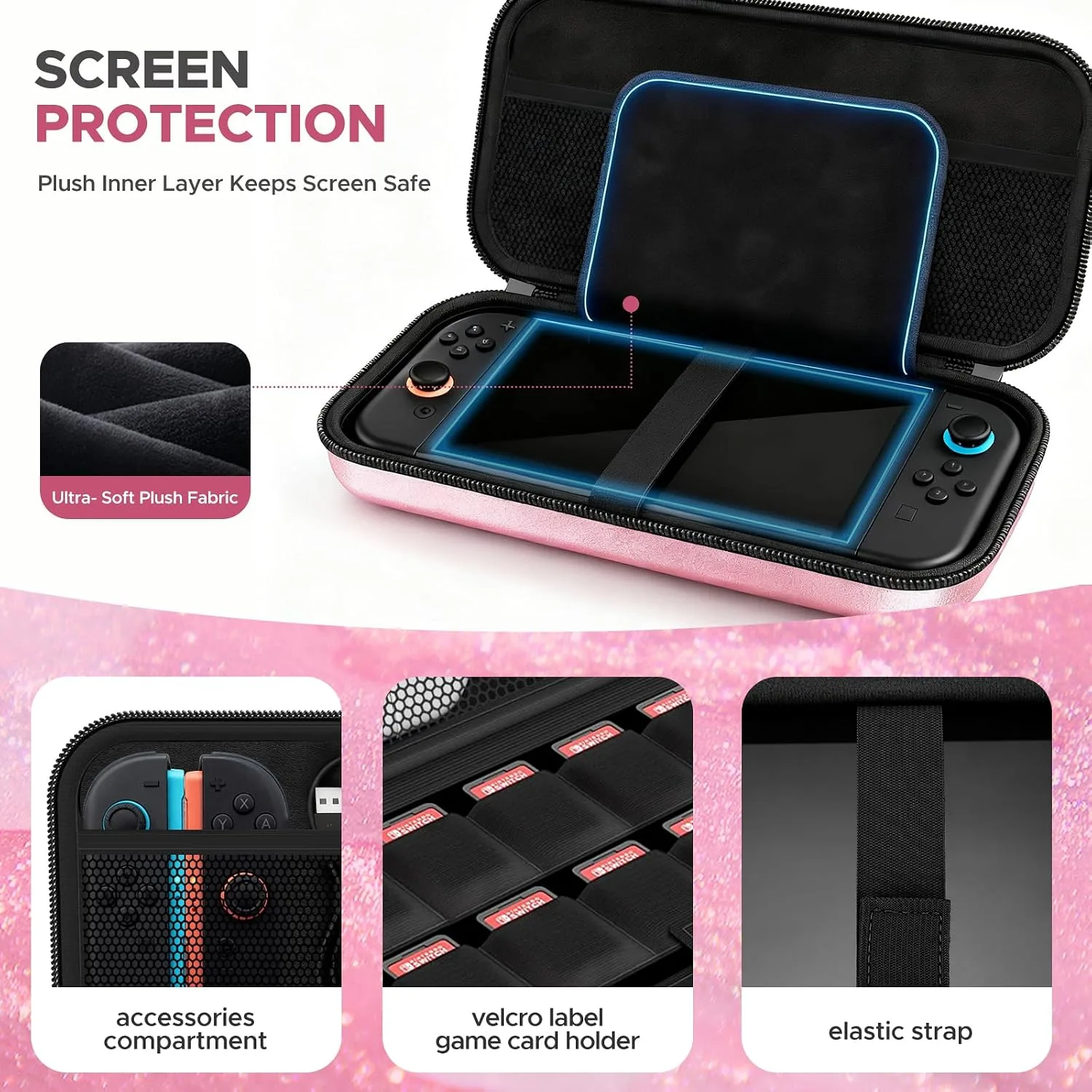 homicozy Pink Carrying Case for Nintendo Switch 2 (2025)
