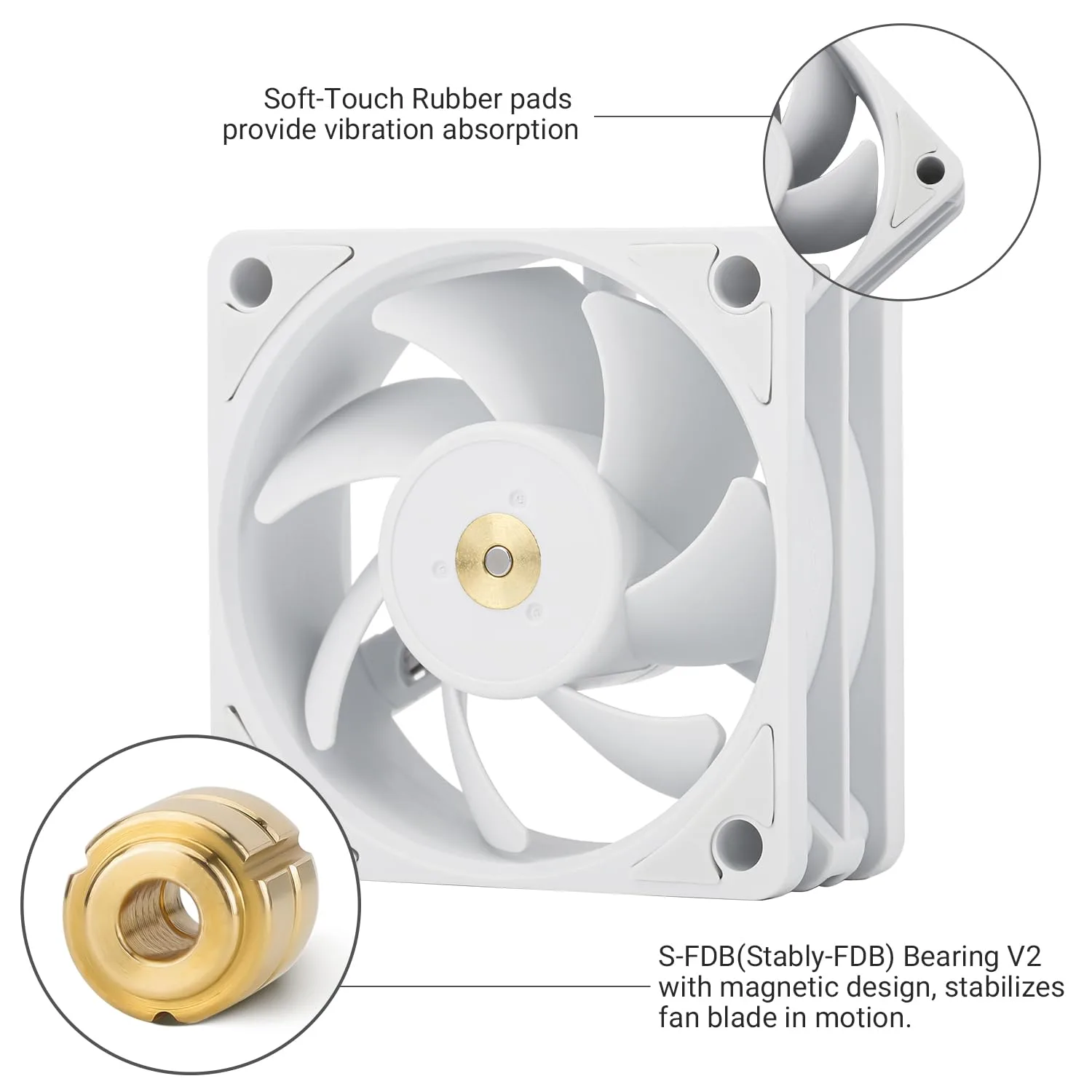 Thermalright TL-B6W 60mm CPU Cooler Fan, Silent Computer Case Cooler,6025 CPU Fan, 3200RPM Speed, DC 12V CPU Mute Cooling, Low Noise 20.17dba(White)