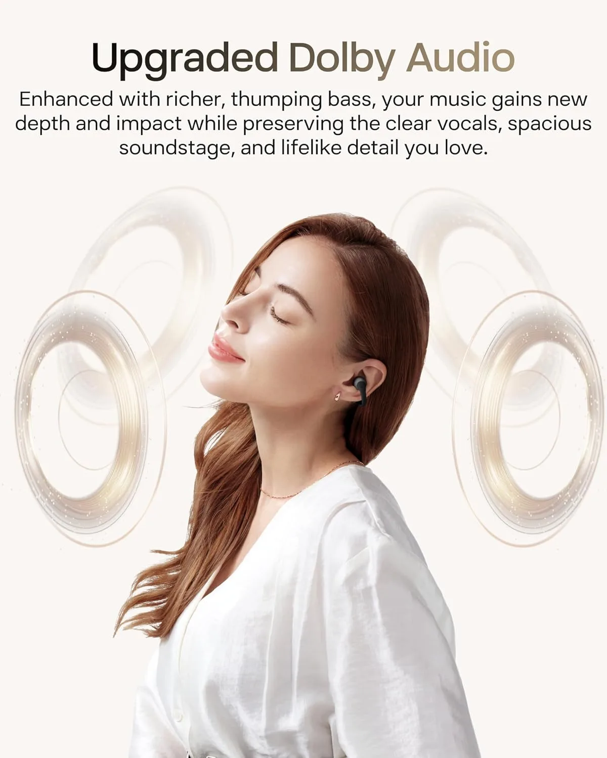 SHOKZ OpenDots 2 Open-Ear Clip-On Earbuds, Black, Dolby Audio, 3 Mics