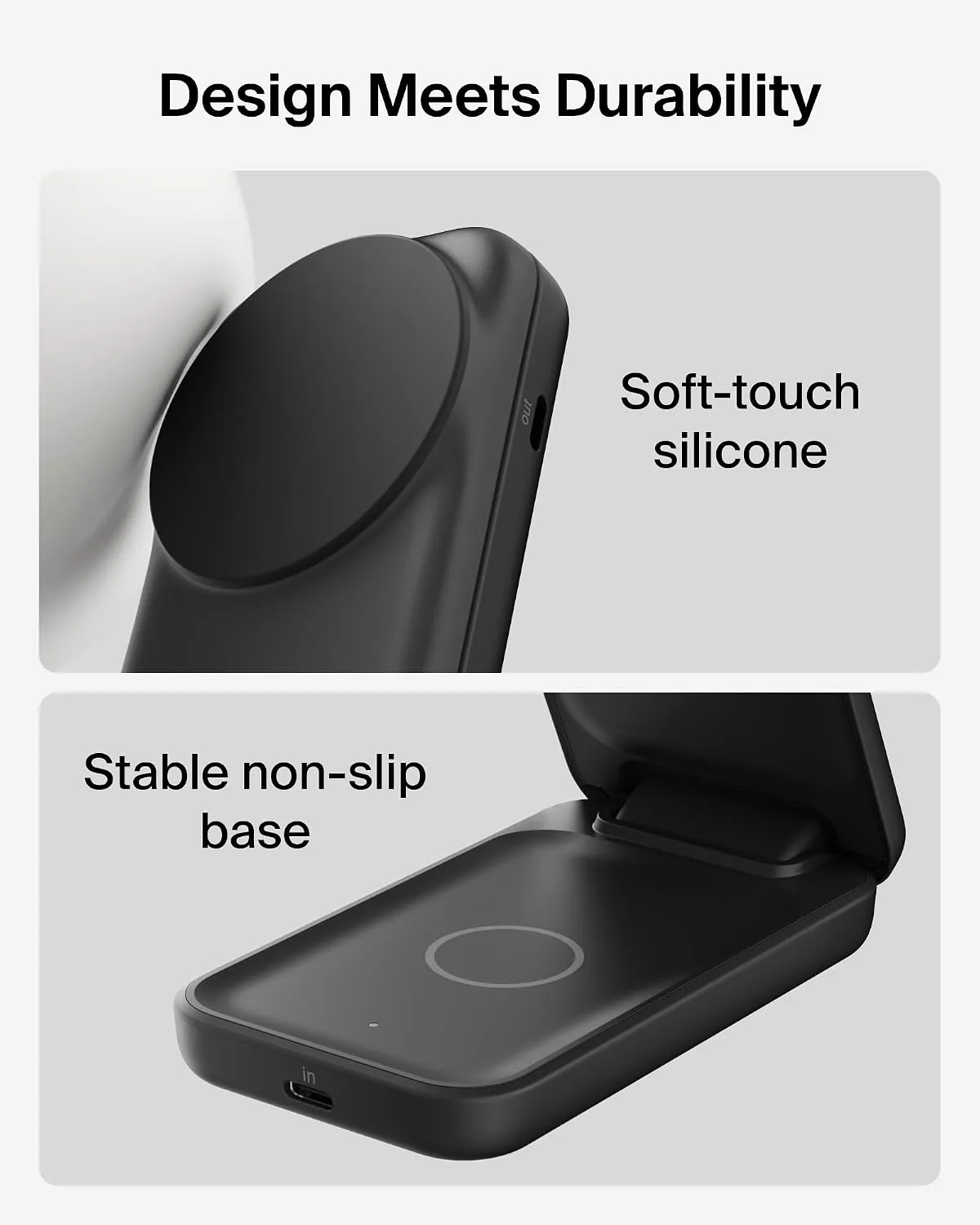 Belkin Qi2.2 25W Wireless 2 in 1 Foldable Fast Charging Station + USB C