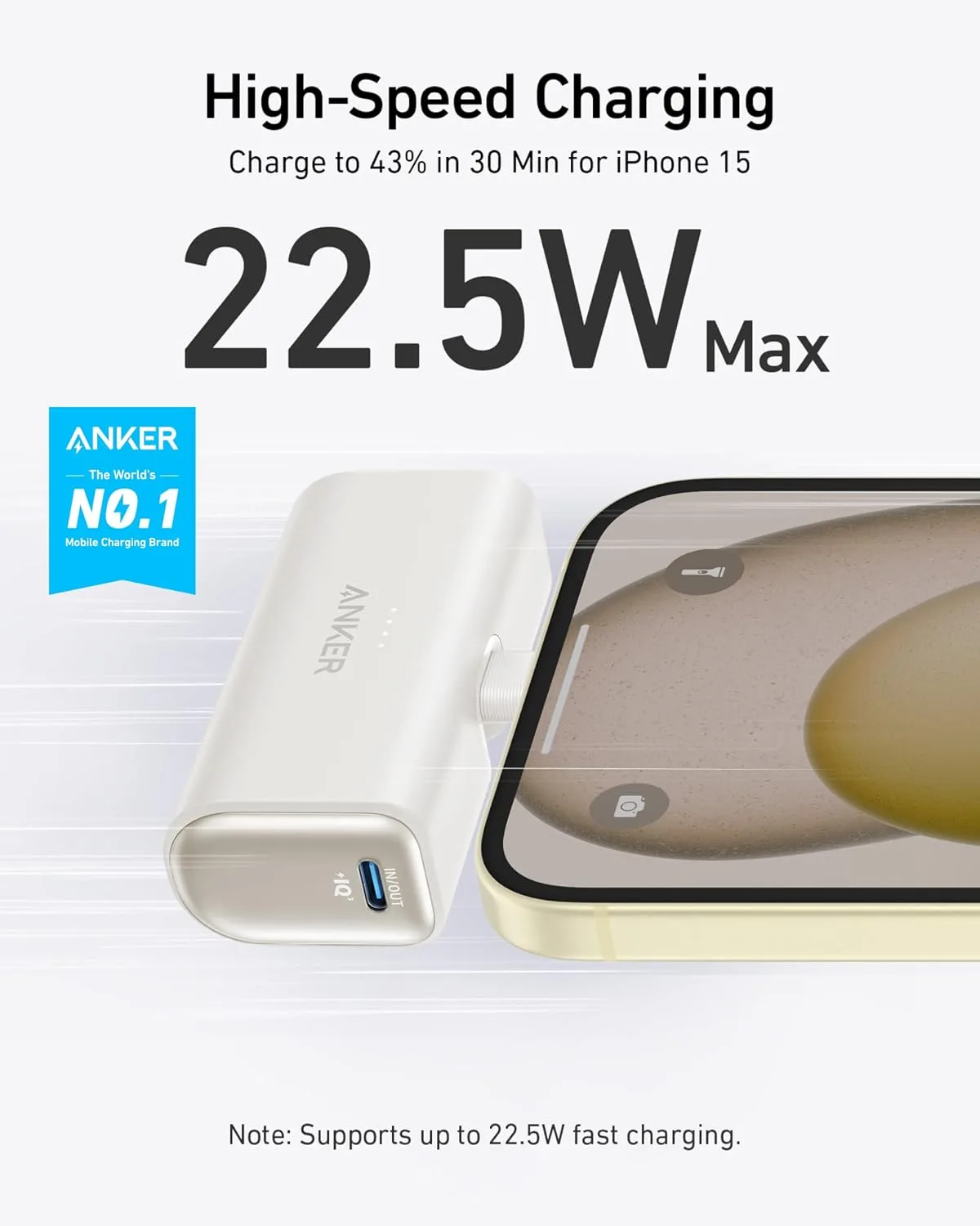 Anker Nano Power Bank,5,000mAh Portable Charger, Built-in USB-C Connector