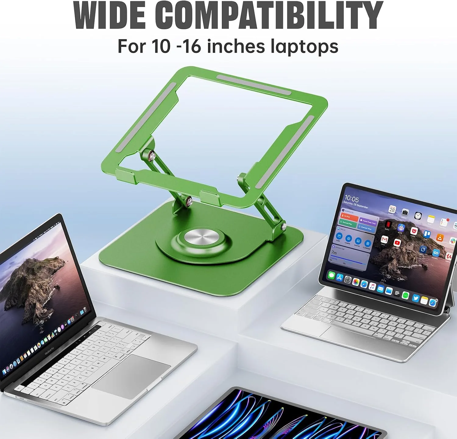 Laptop Stand for desk(360°Rotating),Aluminum laptop Riser for 10-16"Laptops