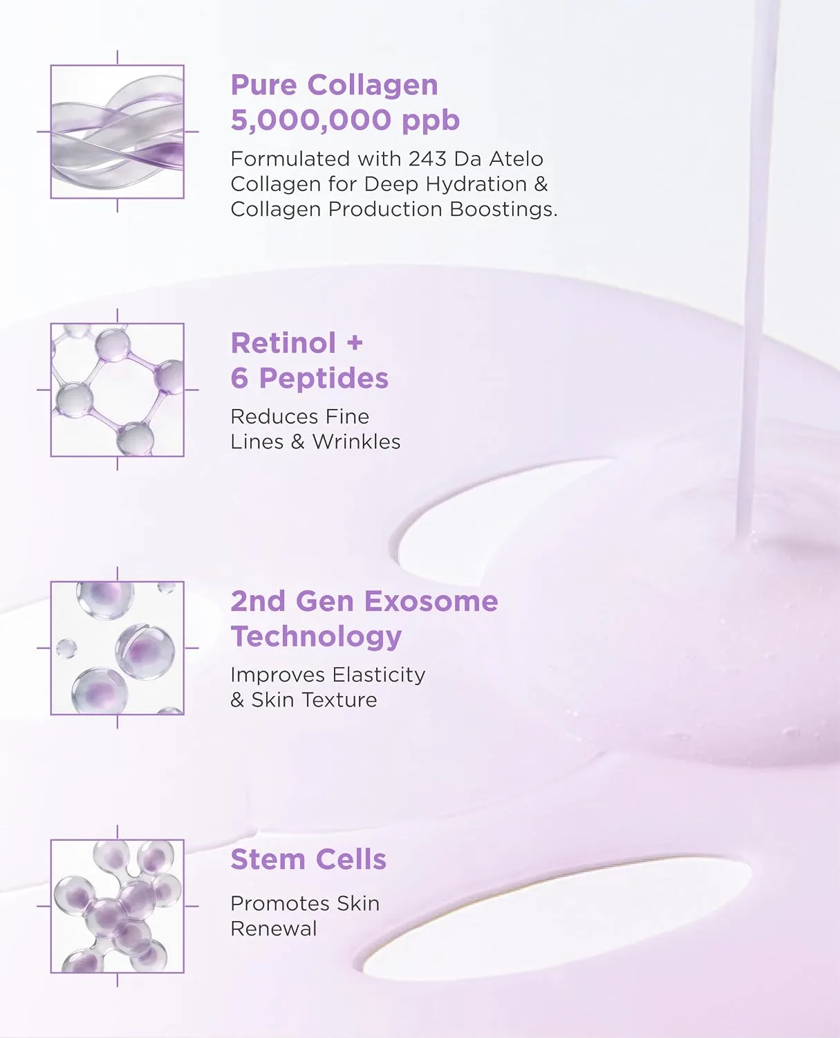 AROCELL Super Collagen Overnight Hydrogel Mask with Retinol, Stem Cell & Pure Atelo Collagen | Firming, Lifting, Plumping, Long-Lasting Glow | Korean Glass Skin Care | 43g x 2