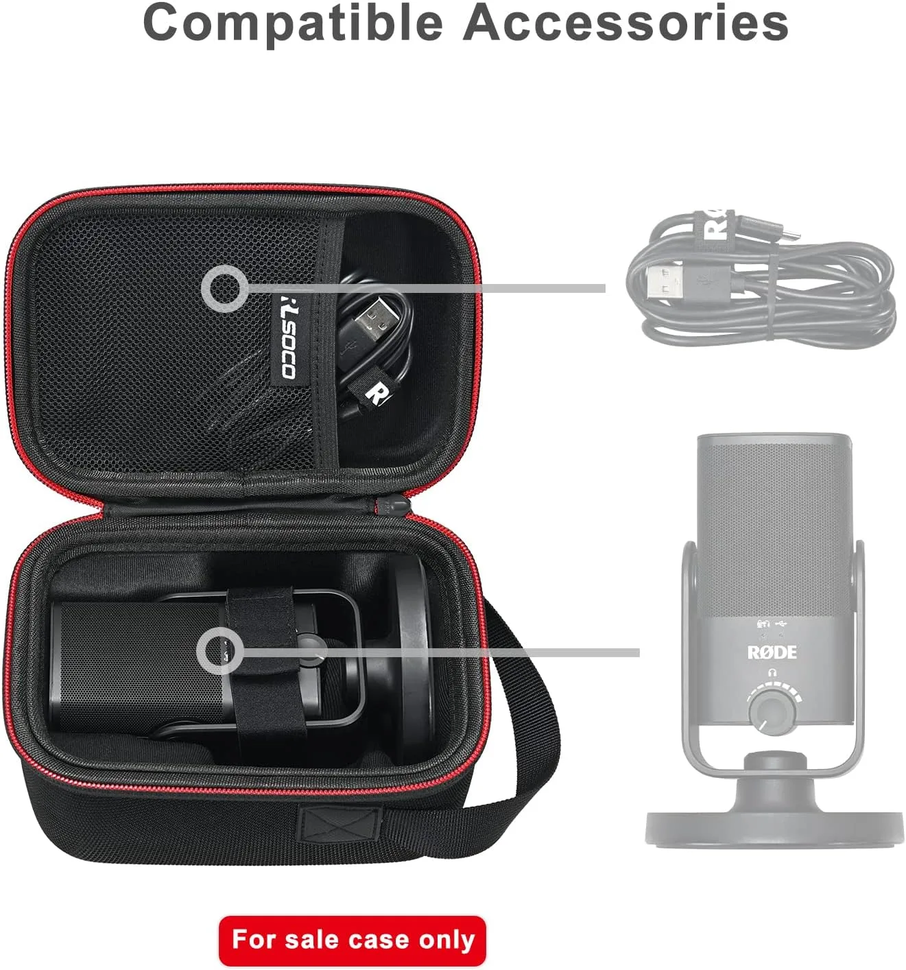RLSOCO Hard Case for RØDE NT-USB Mini Versatile Studio-quality Condenser USB Microphone | Compact Design with YKK Zipper & Scratch Protection (Case Only)