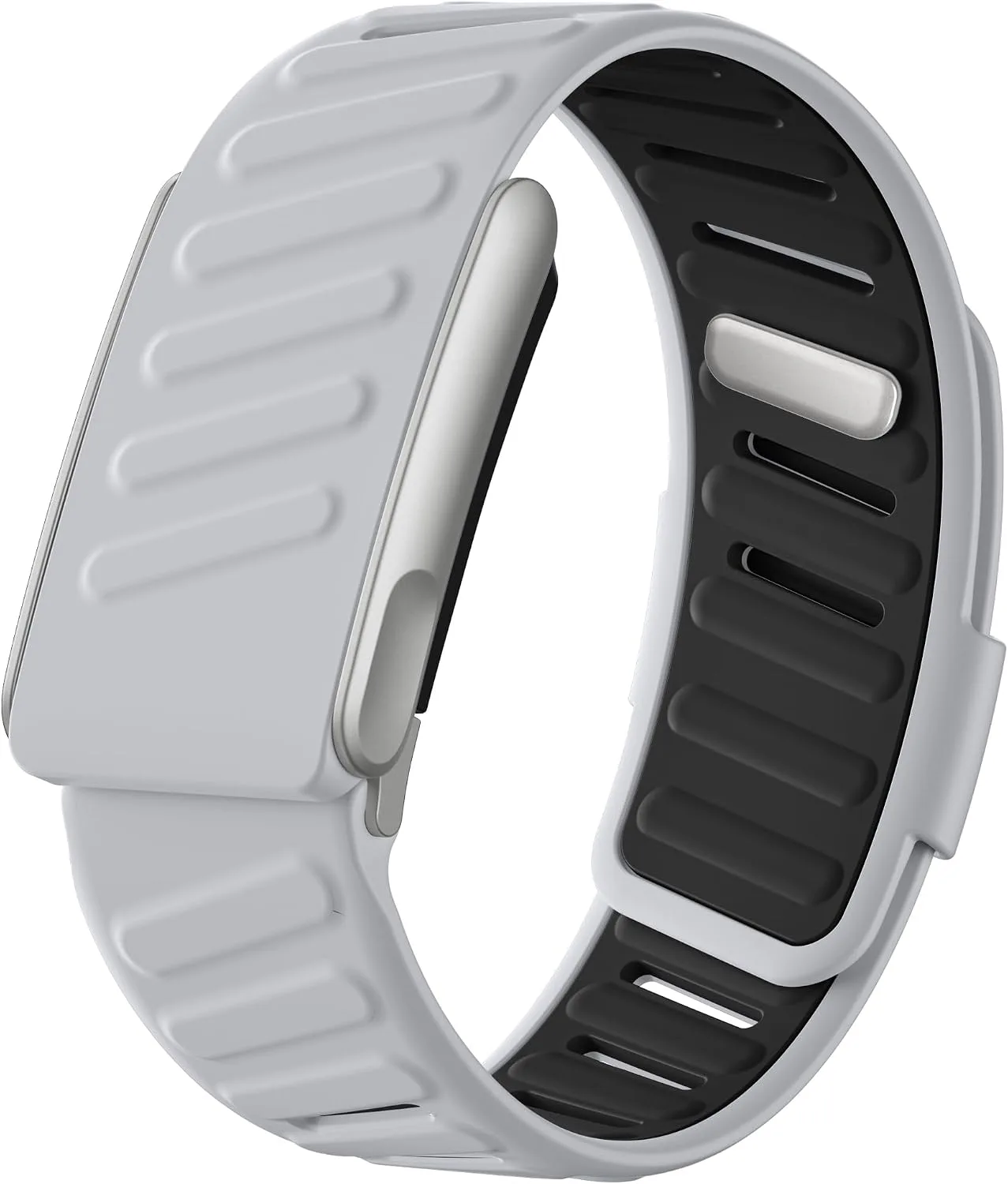 Getino Silicone Bands Compatible with Whoop 5.0 Band One, Peak, Life MG, Waterproof Adjustable Soft Replacement Sport Accessories Strap for Whoop Band 5.0 Fitness Activity Tracker, Grey/Black