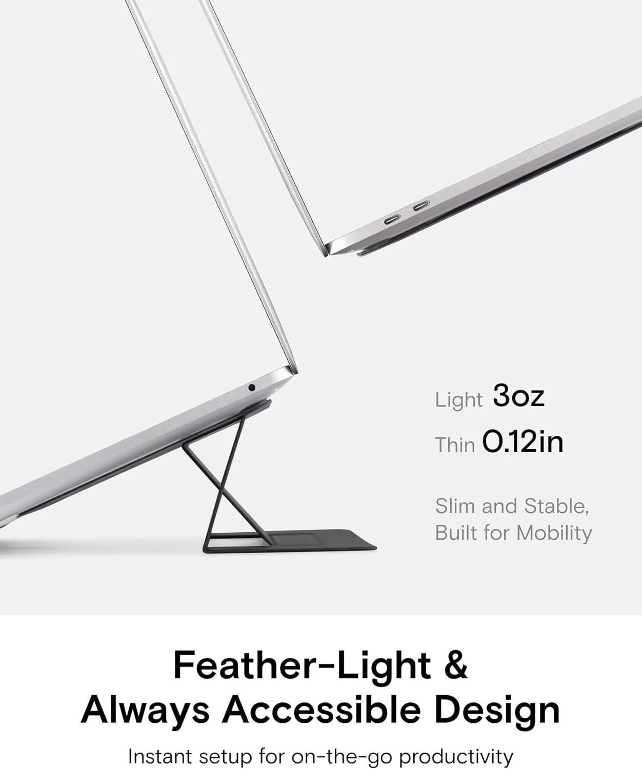MOFT Invisible Laptop Stand, Stick-On Portable Laptop Riser for Mobile Work