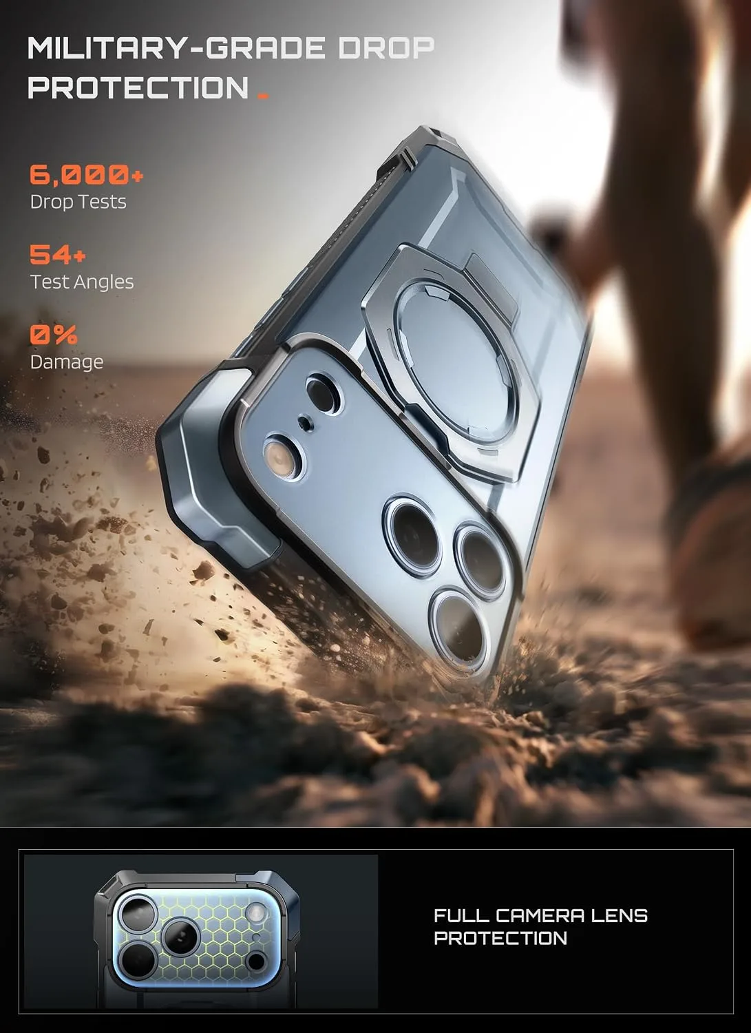 SUPCASE for iPhone 18 Pro Case / 17 Pro Case with Stand, Glacier