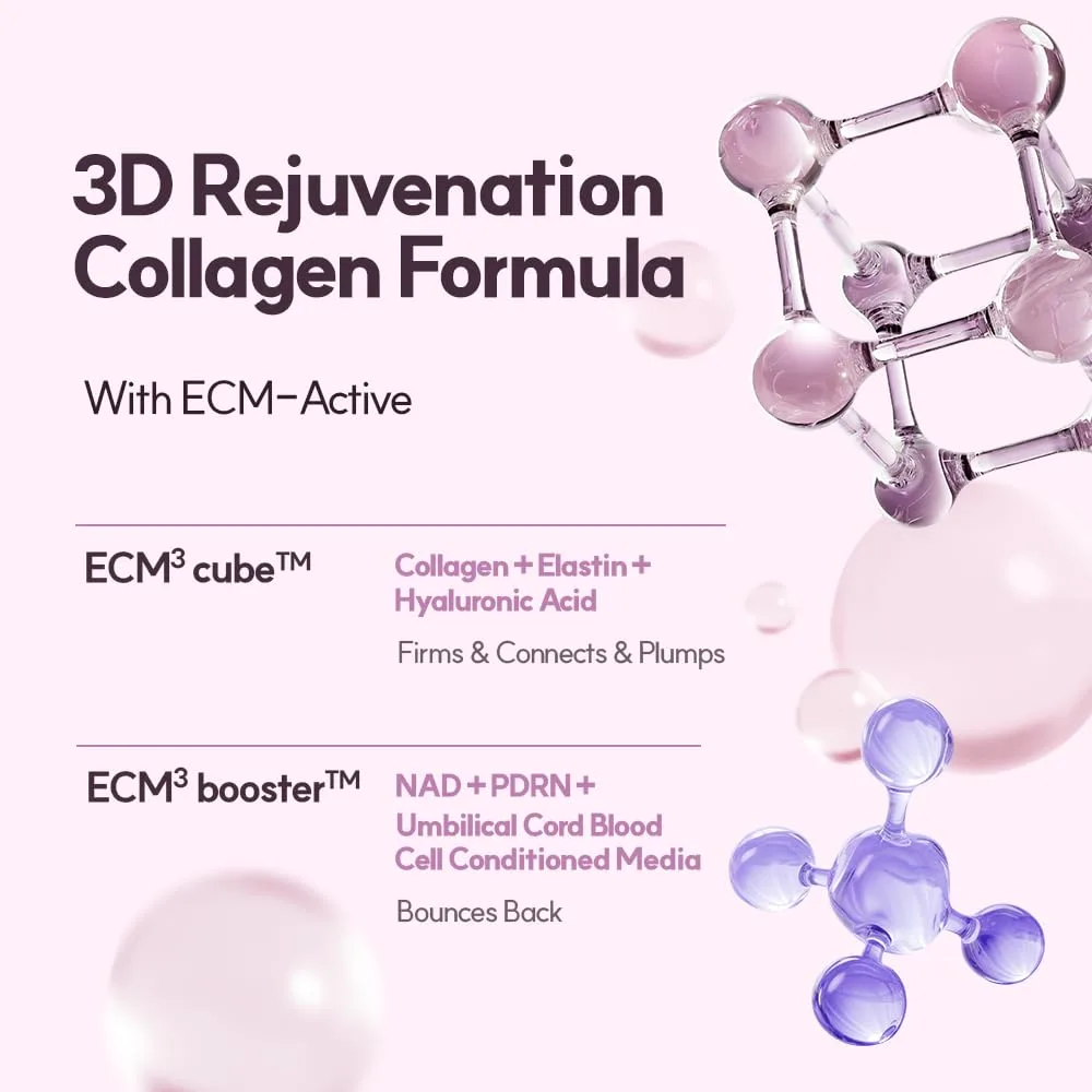 AROCELL Super Collagen 2.0 ECM Active Overnight Collagen Mask with 173Da Collagen, PDRN & NAD | Firming, Lifting, Plumping & Elasticity | Korean Glass Skin Care | 43g x 8